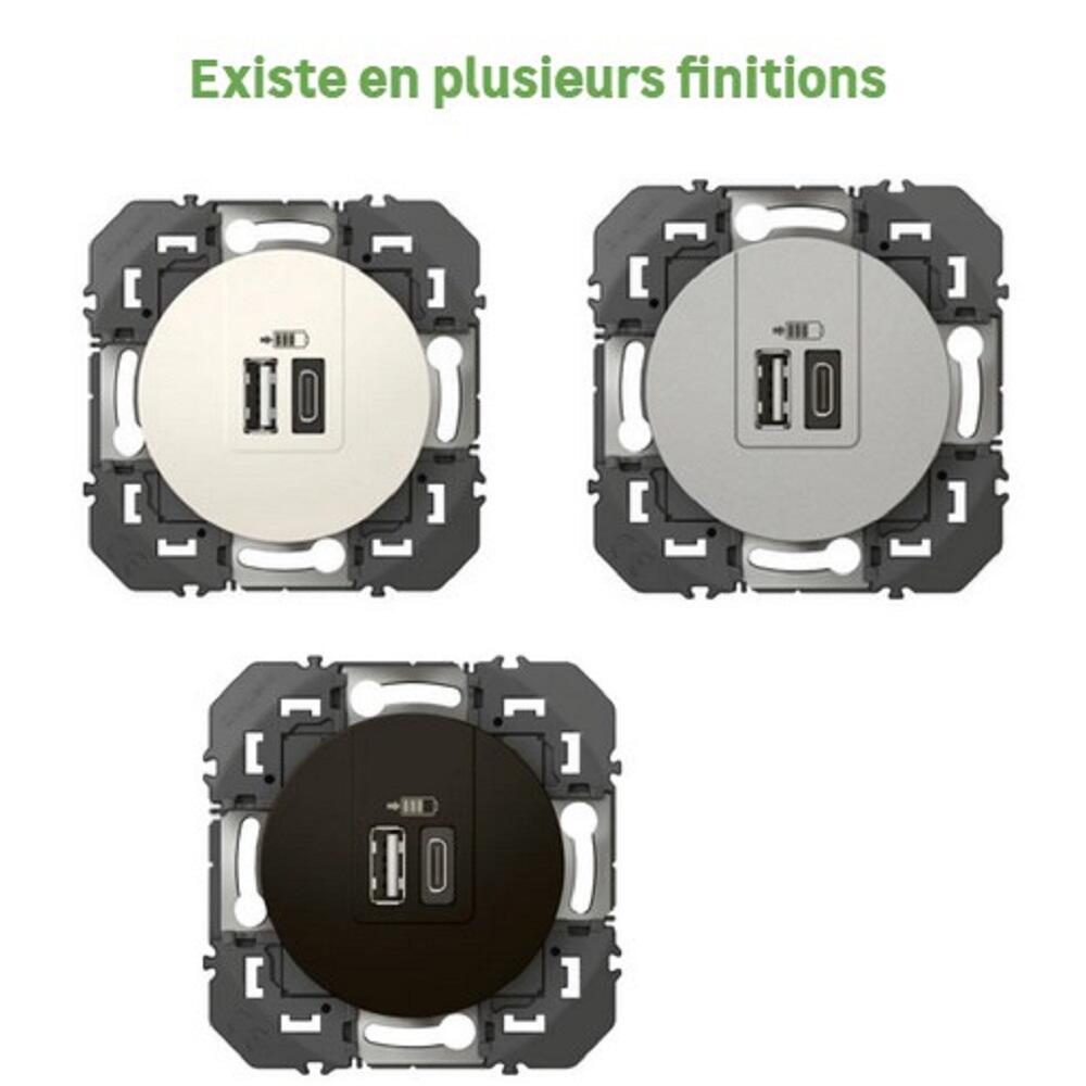 Prise chargeur usb A et C Dooxie, LEGRAND, noir - 2