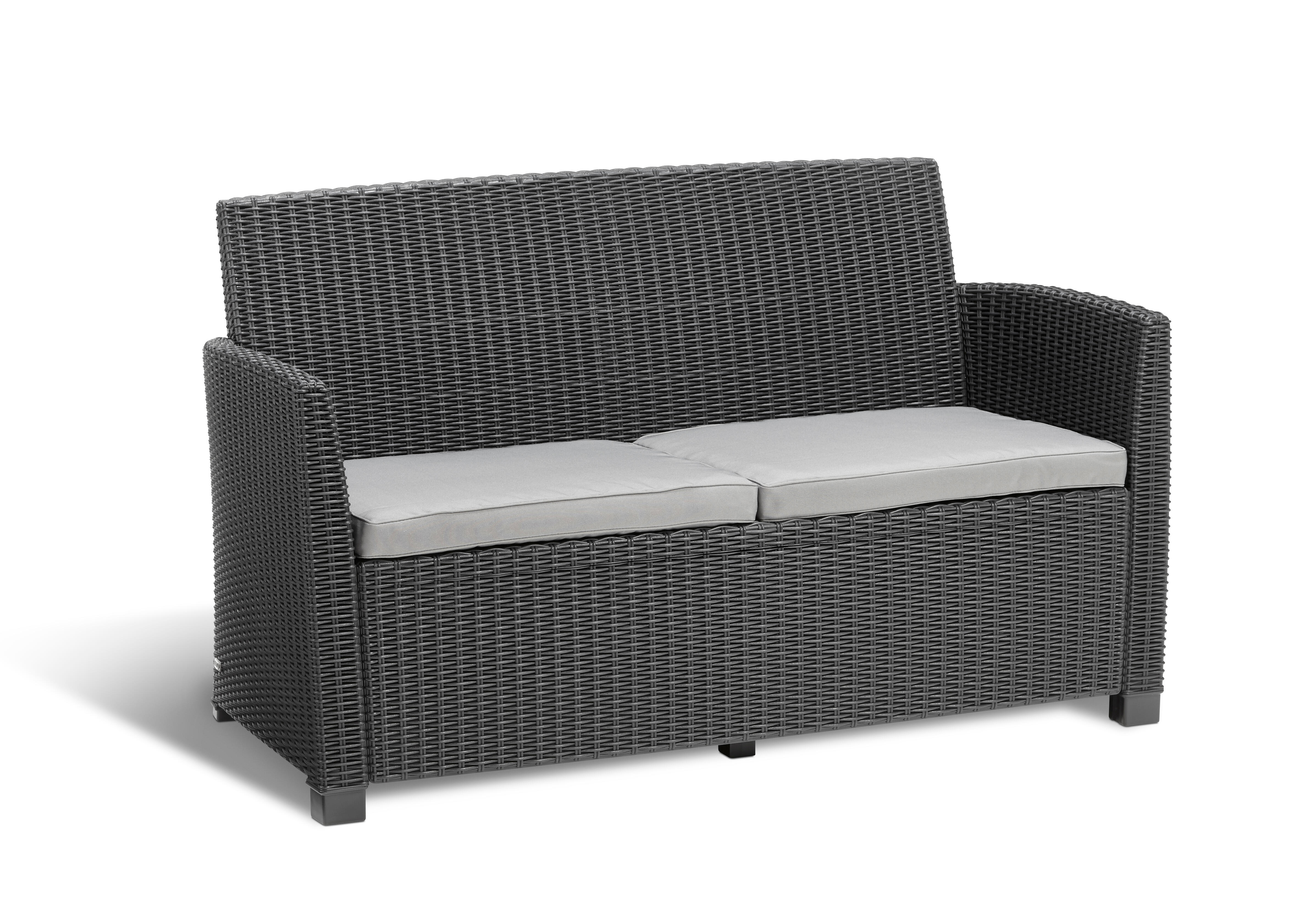 Salotto da giardino per 4 persone antracite Mia KETER con cuscini in poliestere grigio - 11