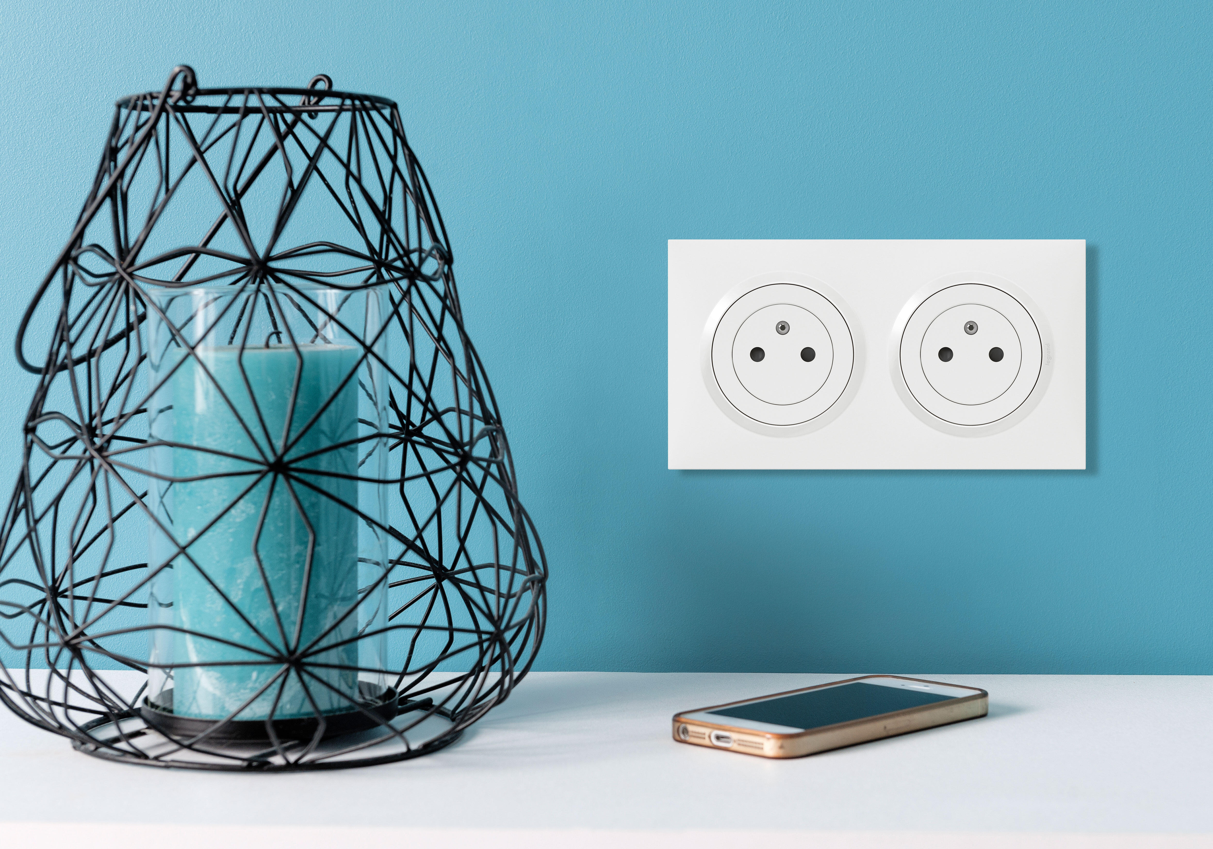 Double prise avec terre à assembler Dooxie, LEGRAND blanc - 3