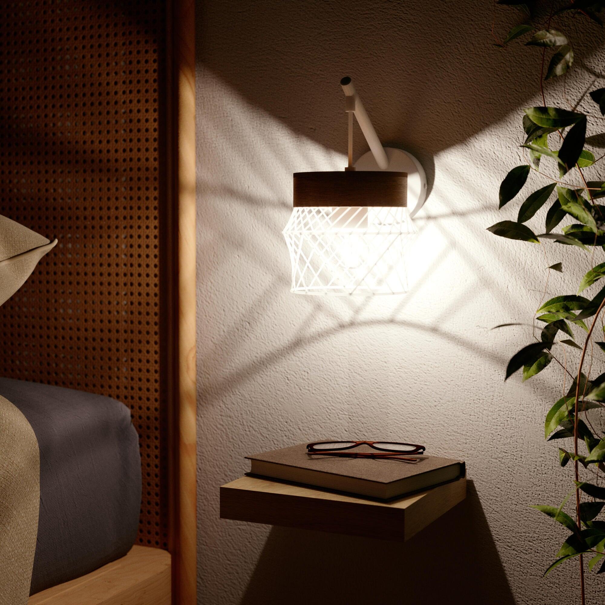 Applique murale E27 métal, blanc, Kanel, INSPIRE - 5