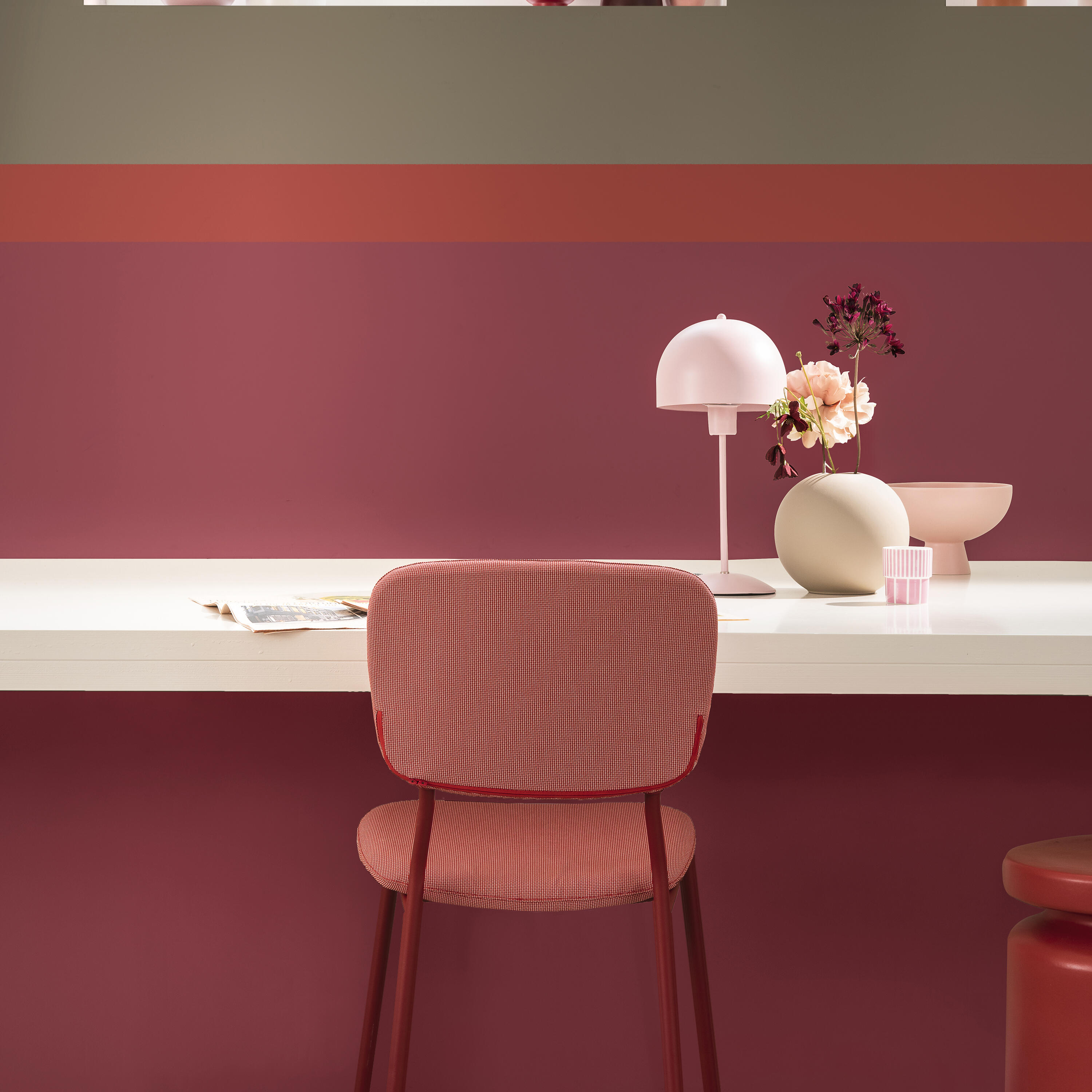 Peinture mur, boiserie framboise satin DULUX VALENTINE Crème de couleur 0.5L - 4