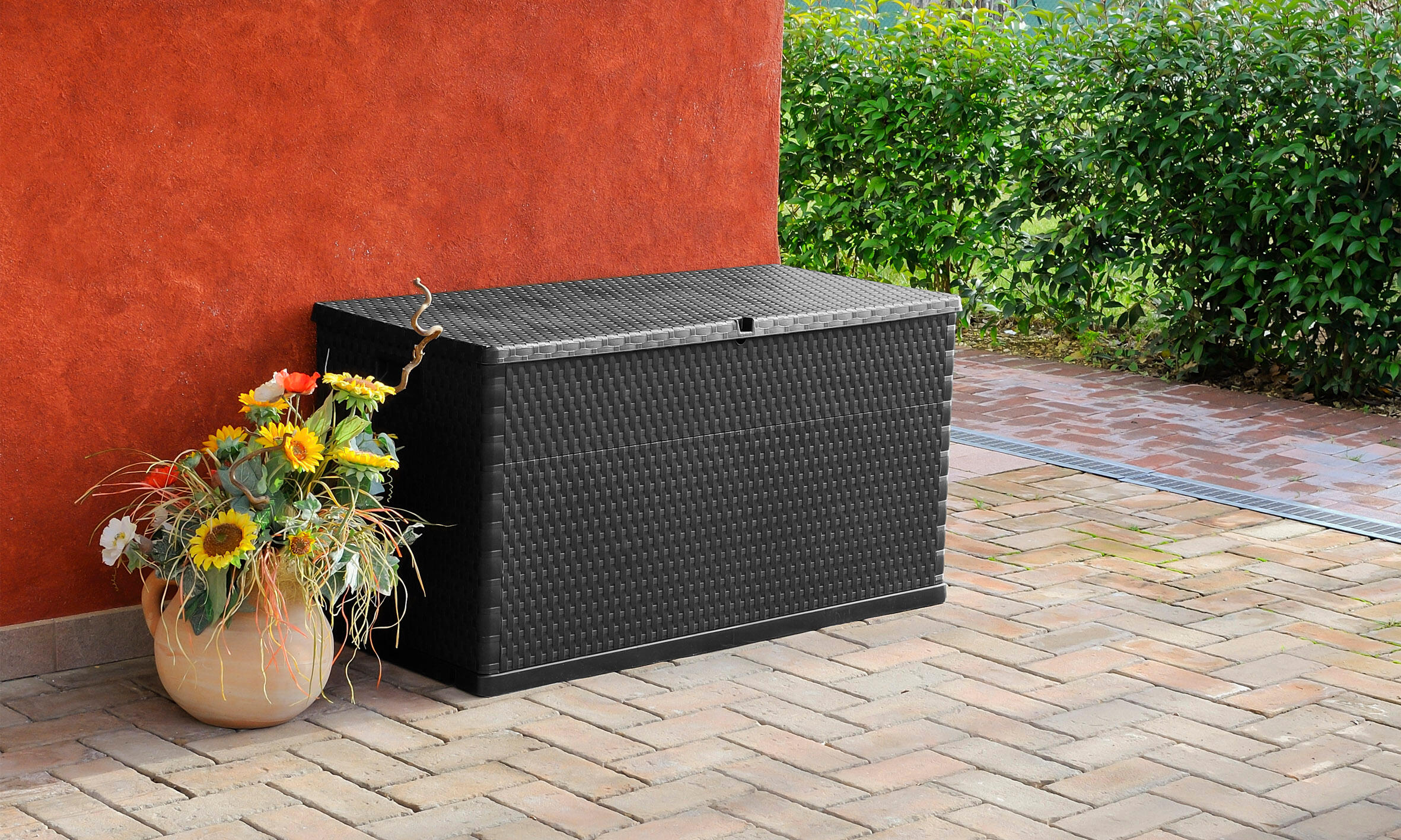 Coffre polypropylène anthracite 420L Rattan 420 litres TOOMAX - 2