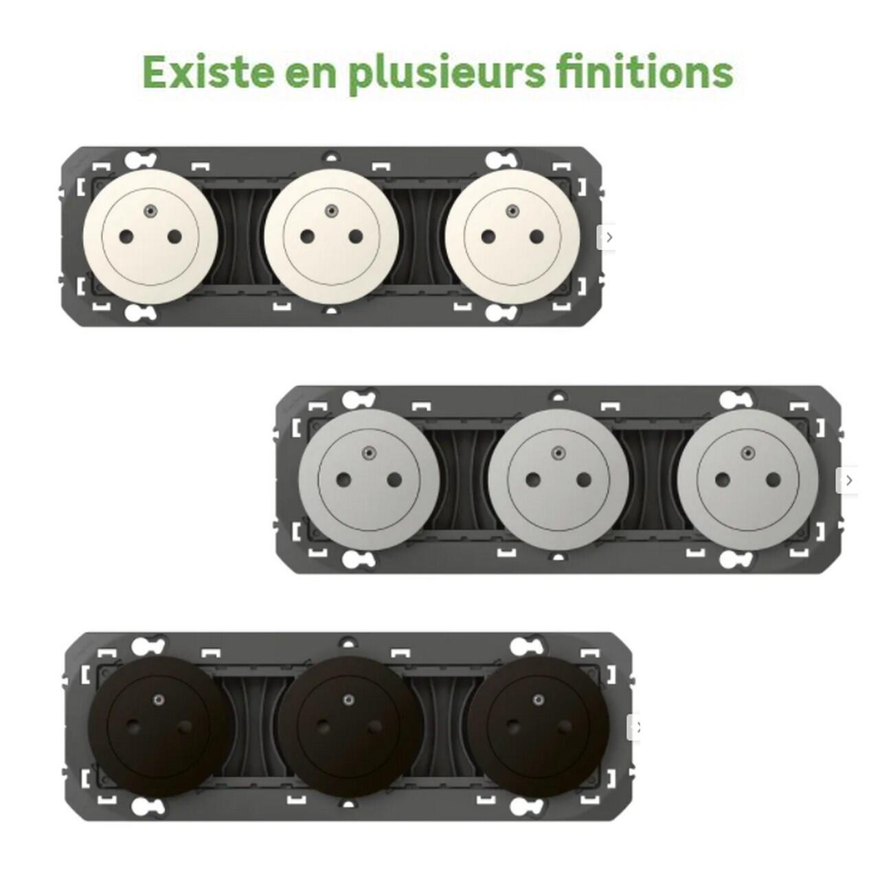 Triple prise avec terre à assembler Dooxie, LEGRAND noir - 2