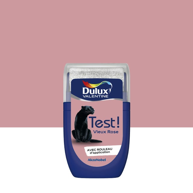 Testeur peinture mur, boiserie vieux rose satin DULUX VALENTINE Crème de couleur