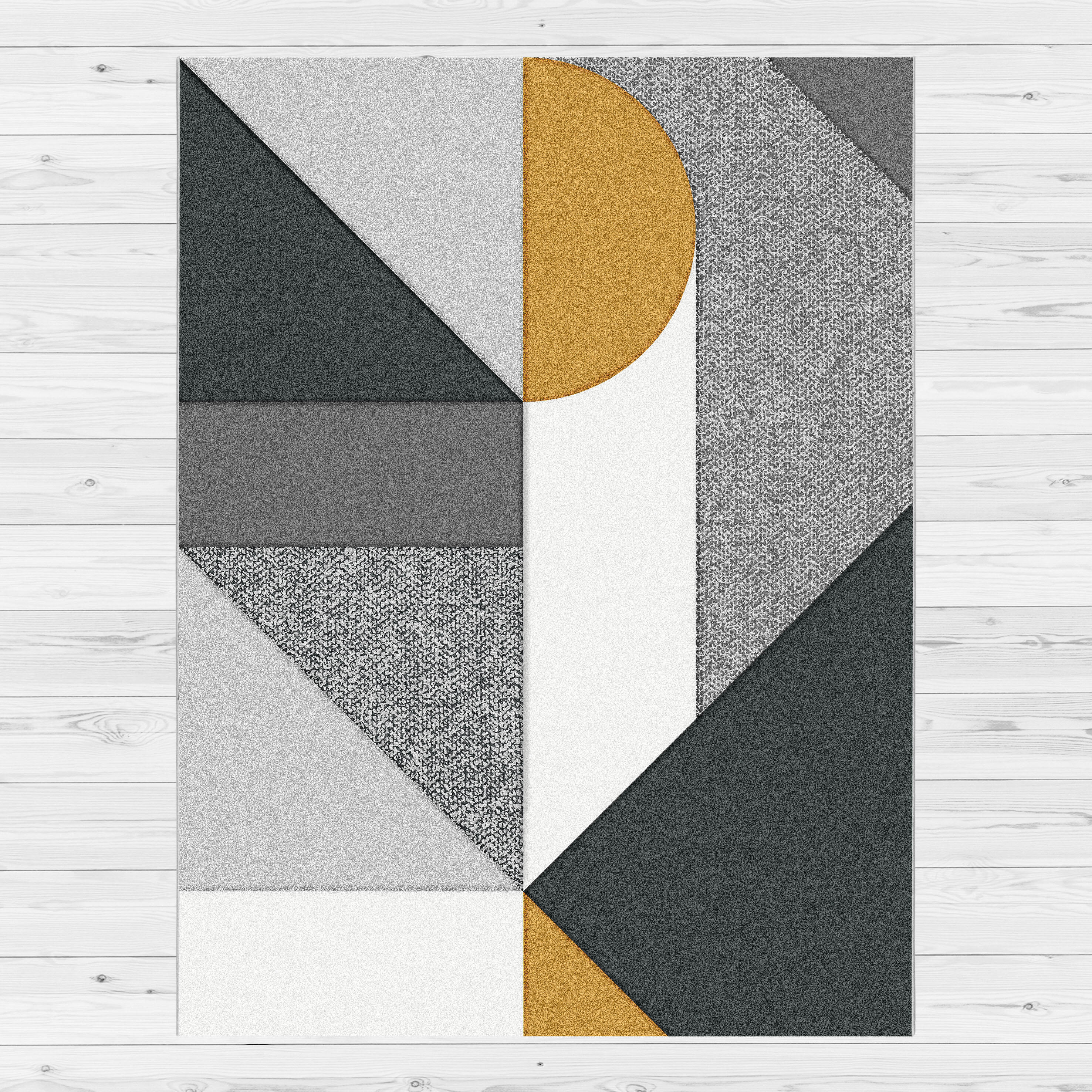 Tapis jaune rectangulaire, l.150 x L.200 cm Geo - 4