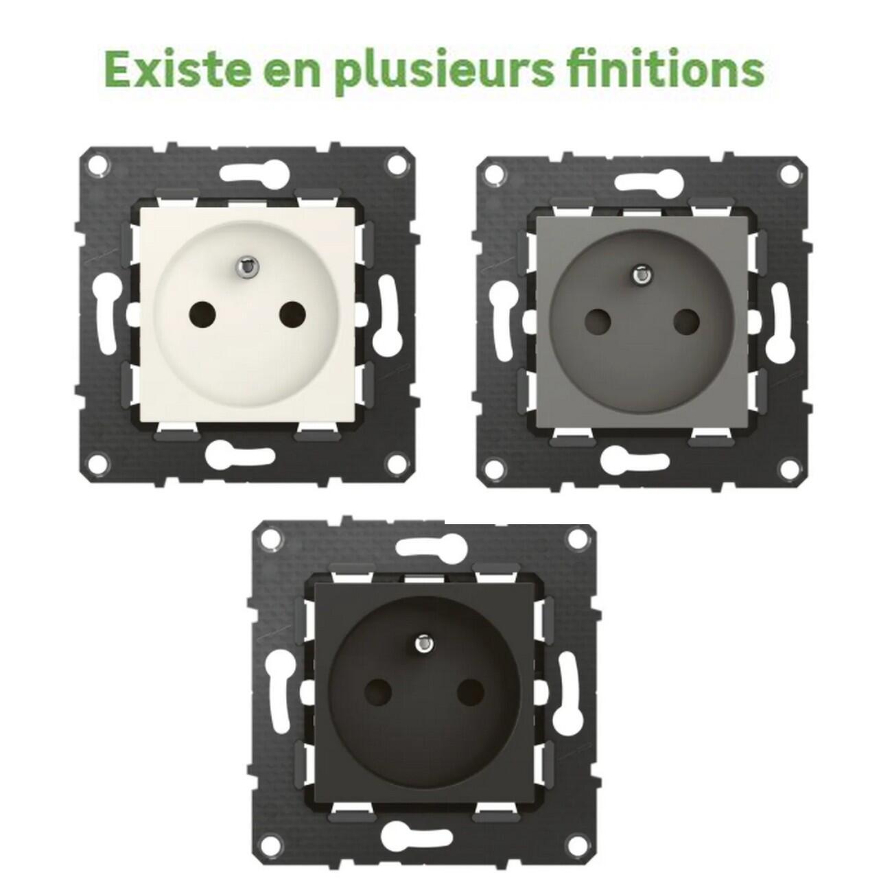 Prise avec terre à assembler Altège, BTICINO neige - 2