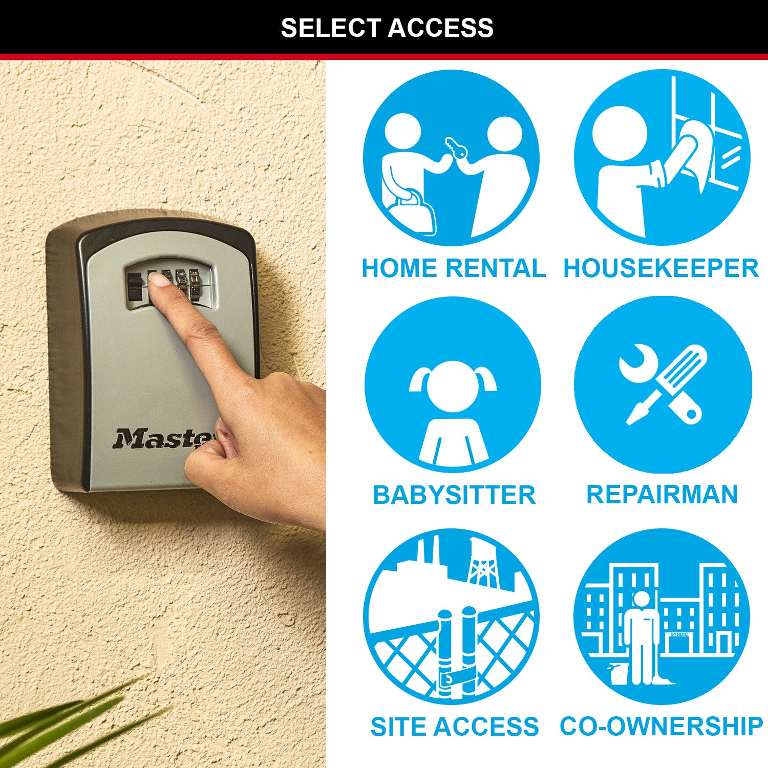 Boîte à clé sécurisée à combinaison MASTER LOCK, H.14.6 x l.10.5 x P.5.1 cm - 6