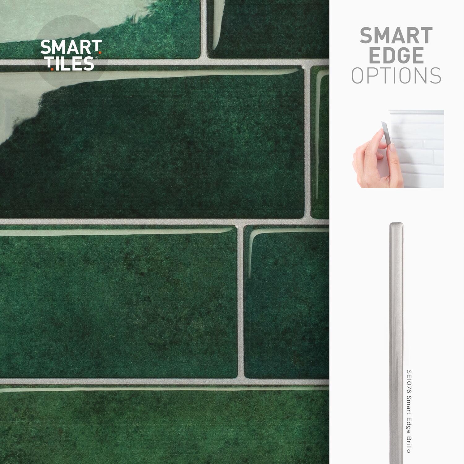 Lot de 4 adhésifs décoratifs SMART TILES métro fiona, vert 29.36X21.29 cm - 7