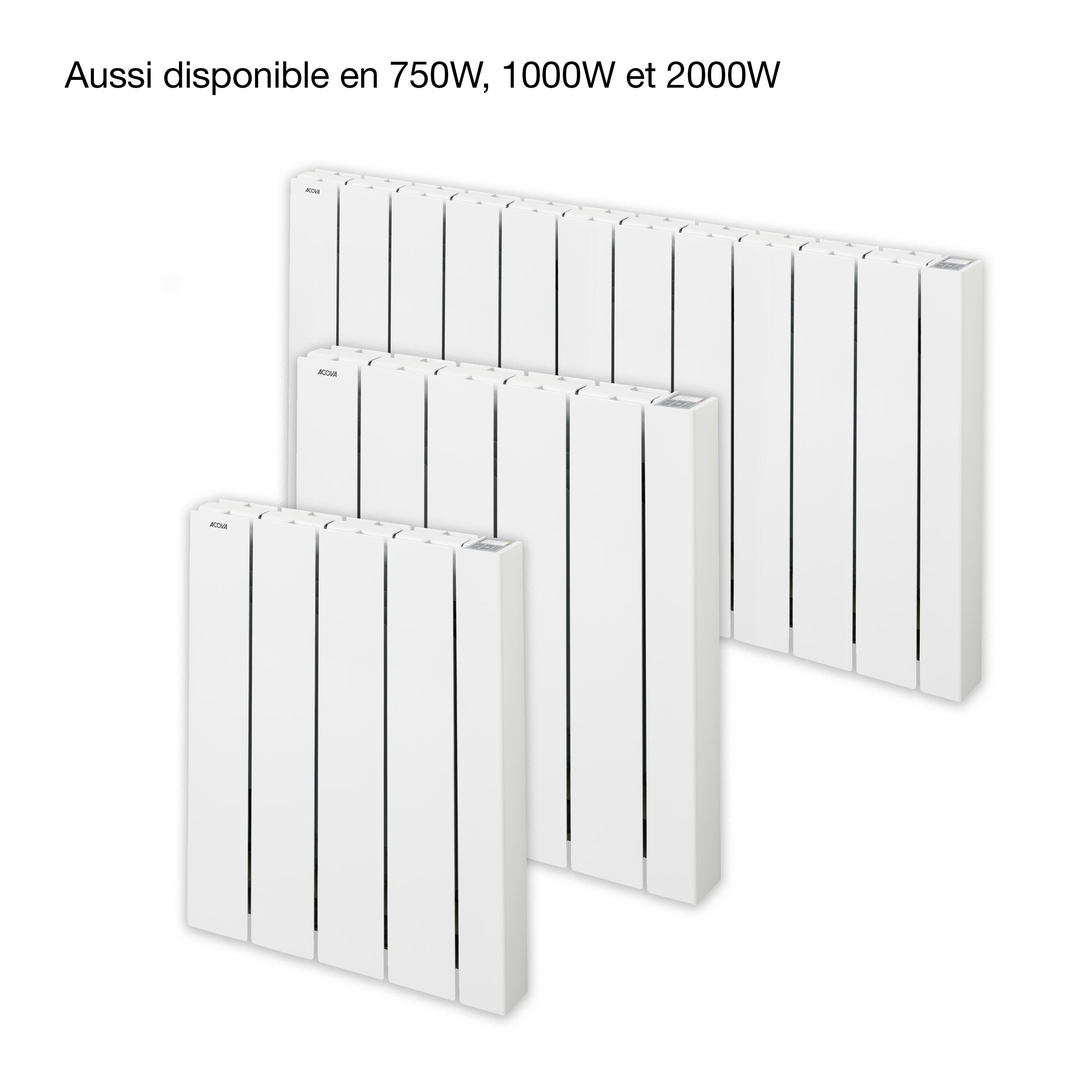 Radiateur électrique connecté à inertie fluide 1500W ACOVA Alcantara horizontal - 6