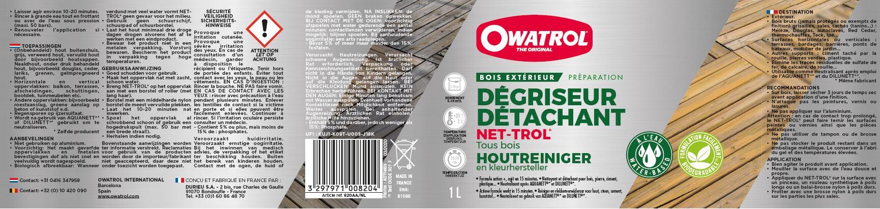 Dégriseur Éclaircissant pour bois net trol OWATROL 1L - 7
