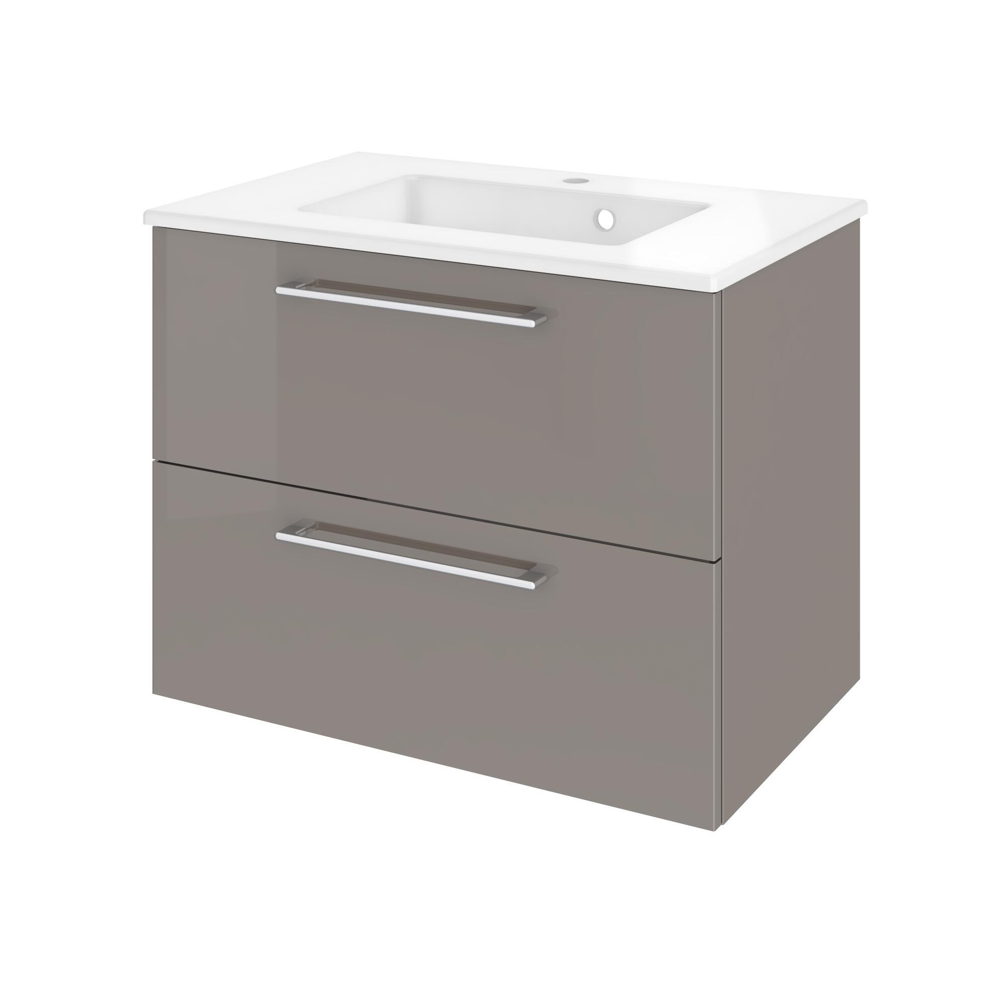 Lavabo a incasso rettangolare vasca centrale Neo L 76 x H 11 x P 49 cm in porcellana bianco lucido - 12