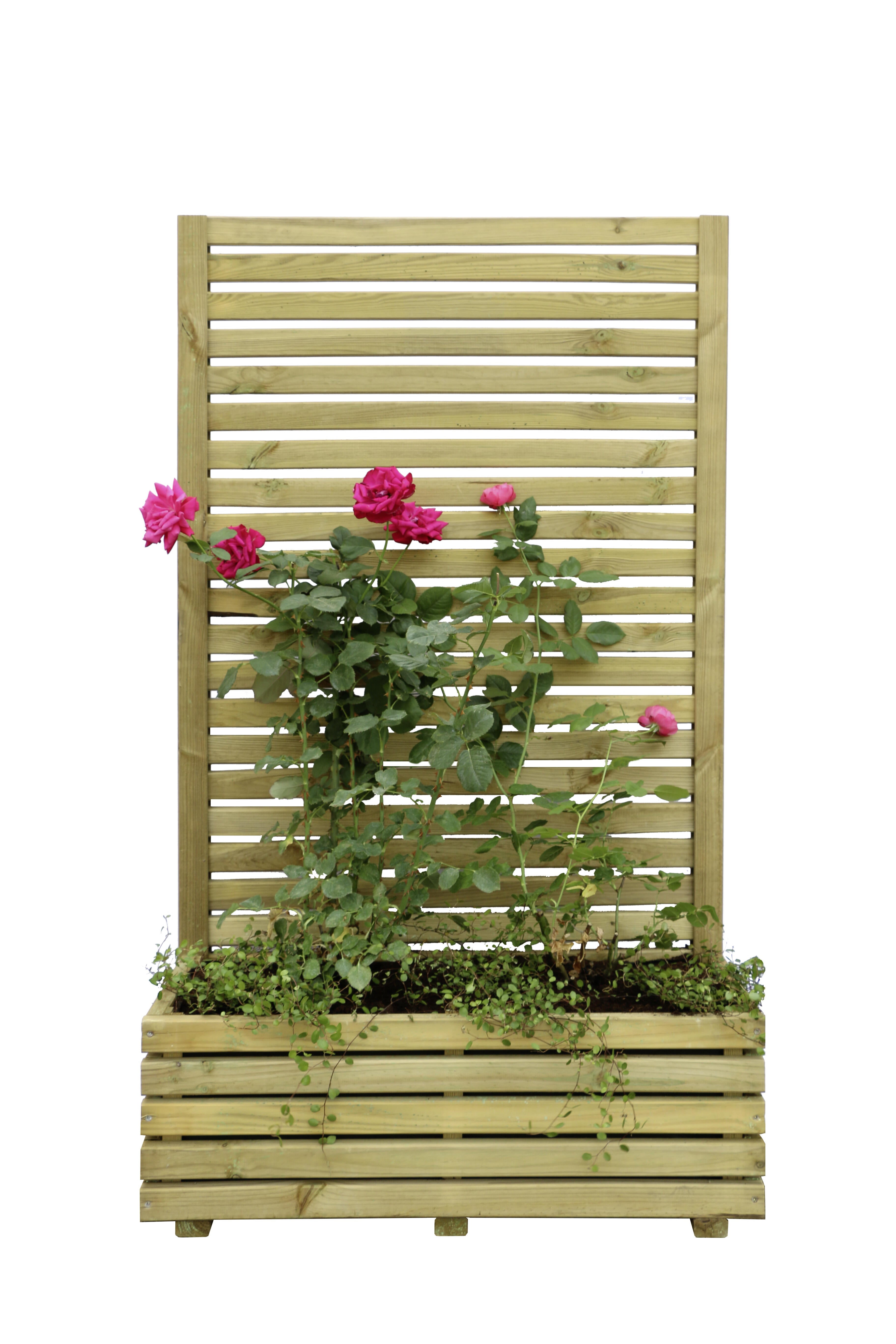 Bac avec treillis KÜB en pin traité - L.80 x P.40 x H.133 cm - CERLAND - 2