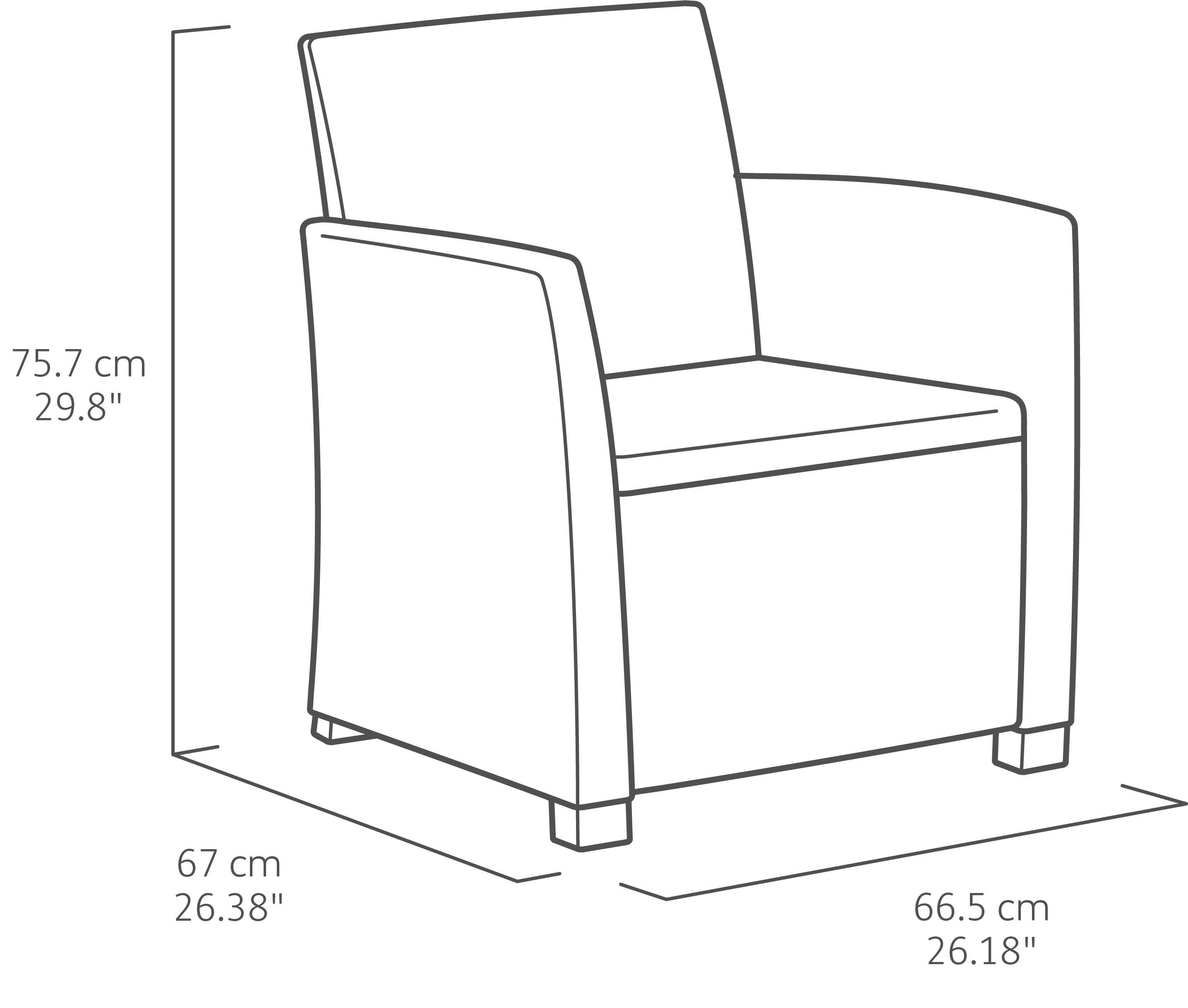 Salotto da giardino per 4 persone antracite Mia KETER con cuscini in poliestere grigio - 20