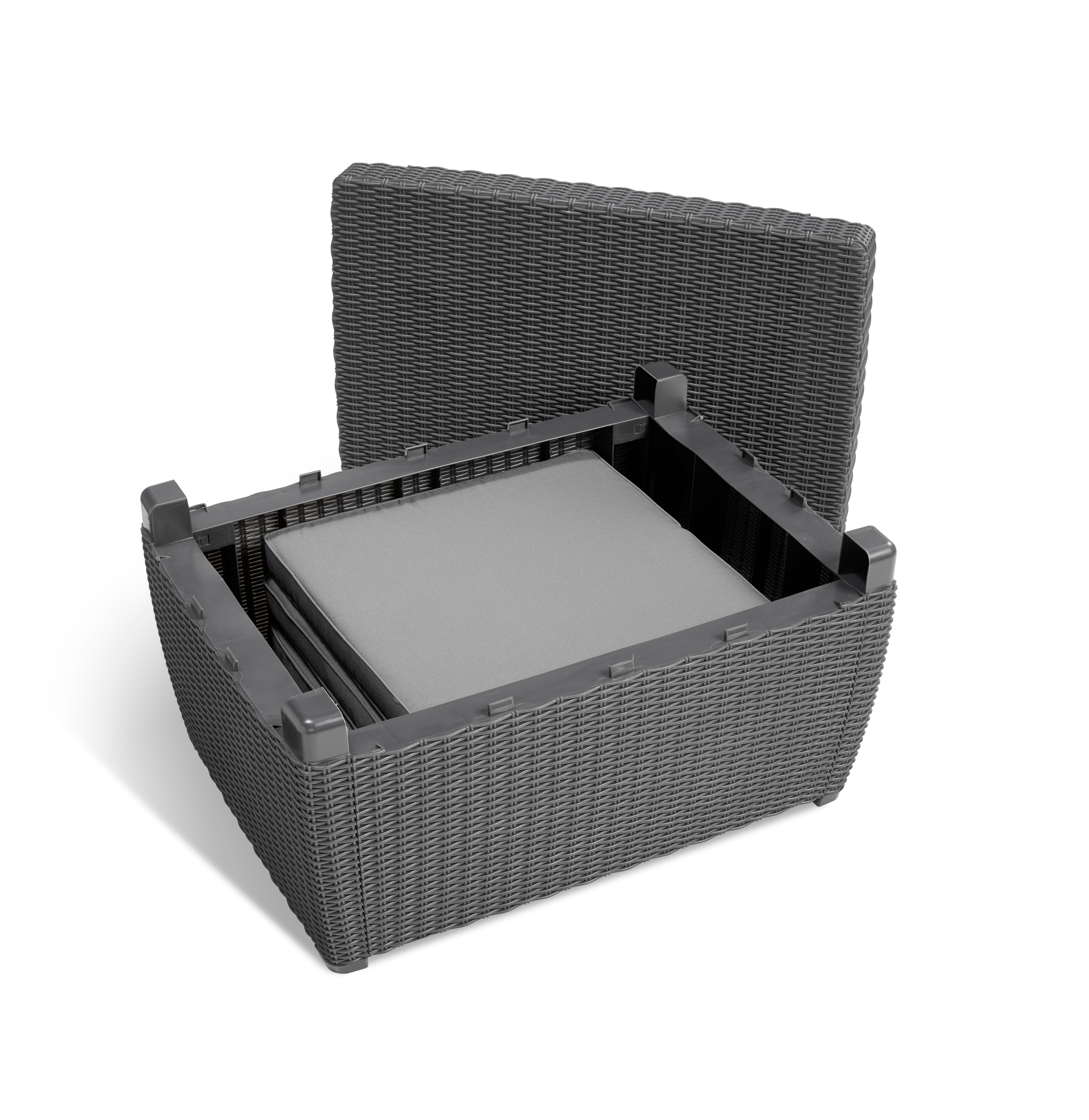 Salotto da giardino per 4 persone antracite Mia KETER con cuscini in poliestere grigio - 10