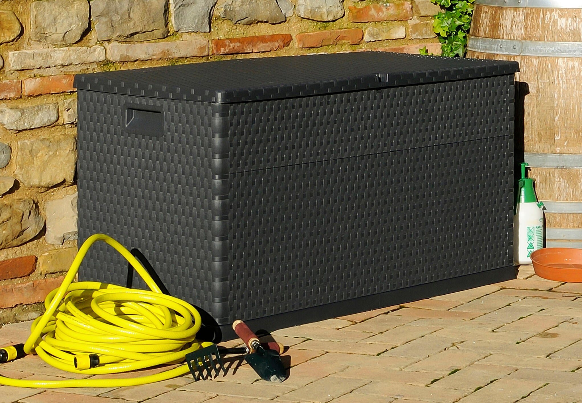 Coffre polypropylène anthracite 420L Rattan 420 litres TOOMAX - 3