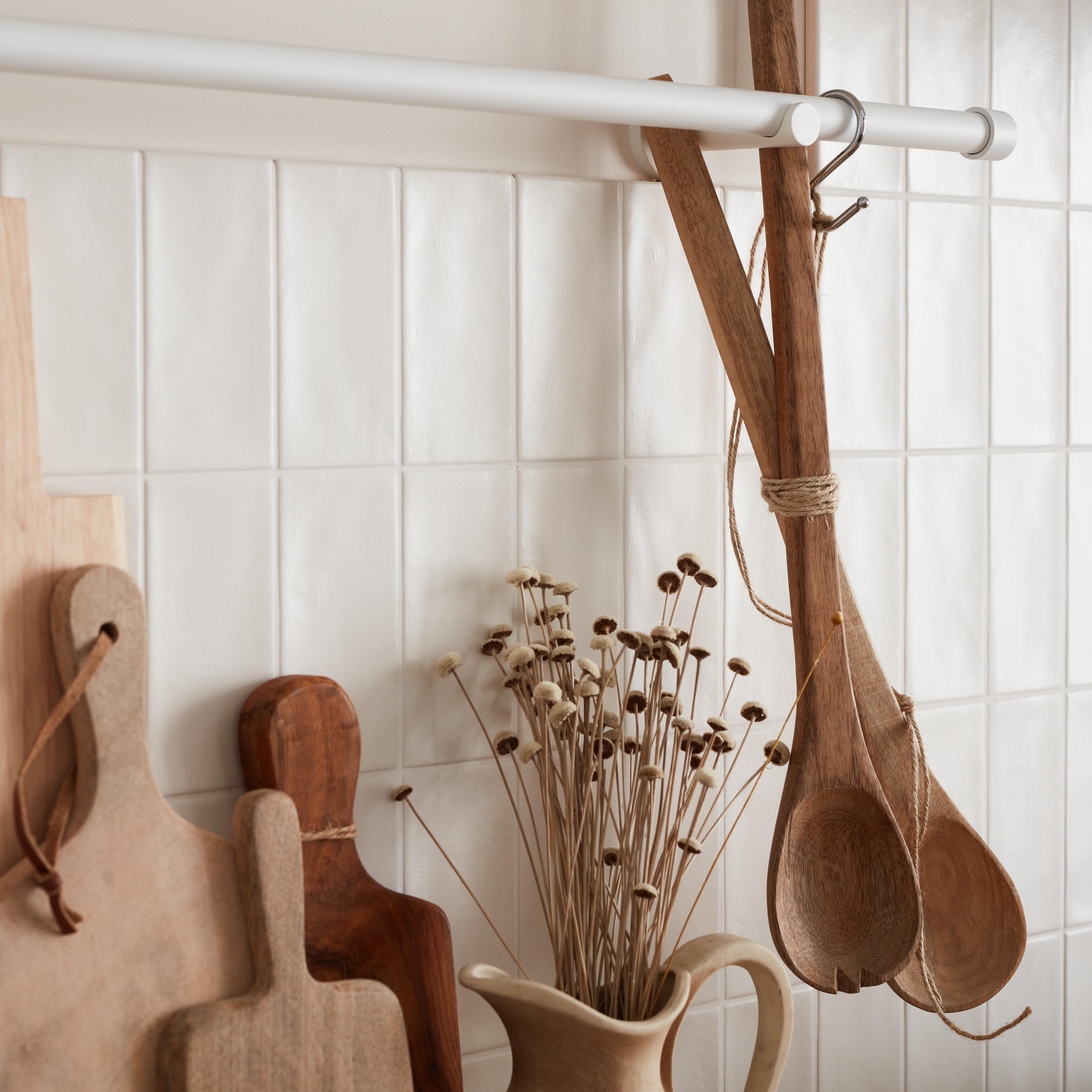Support pour tringle à rideau Design 20mm blanc lisse INSPIRE - 3