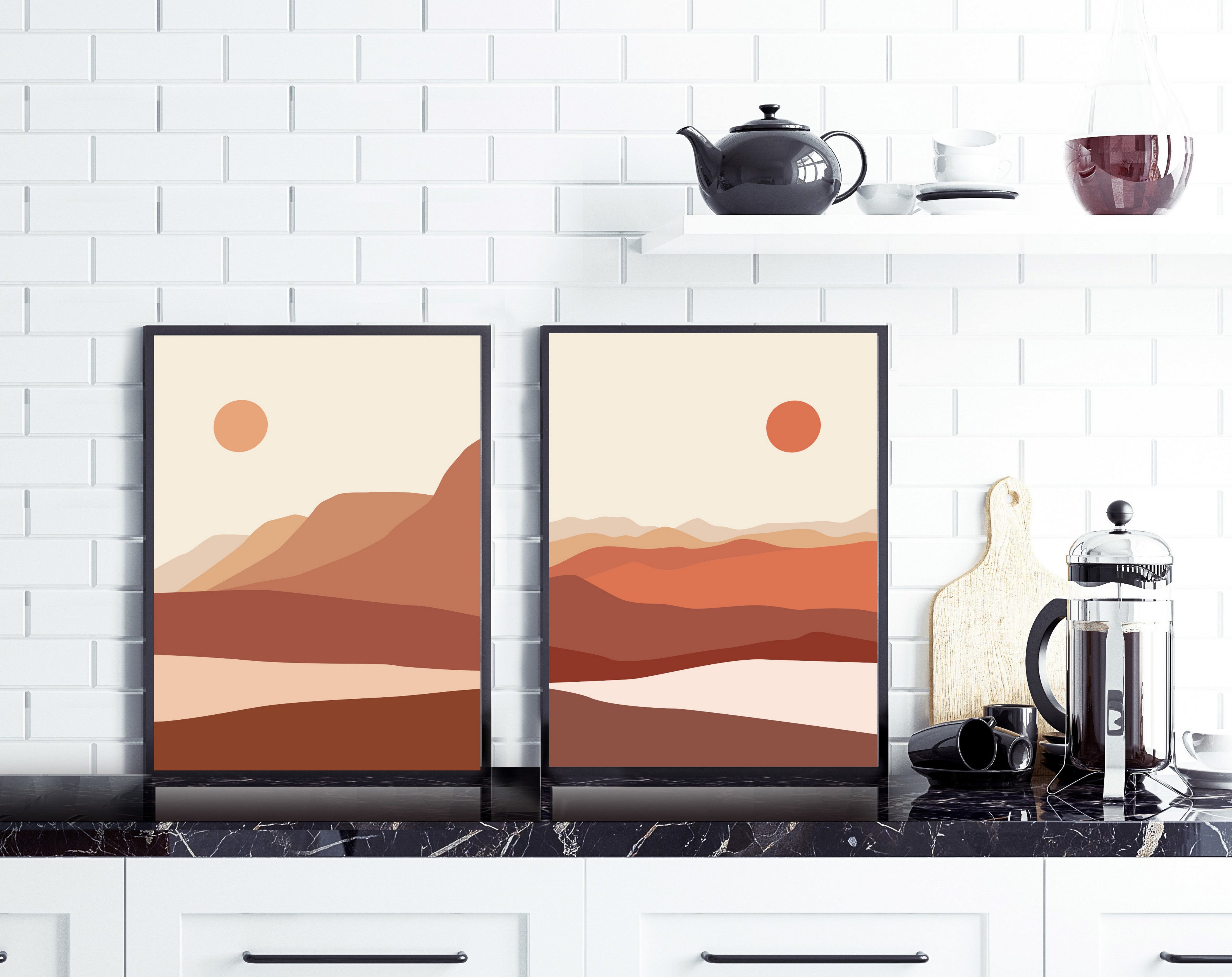 Affiche Montagnes, orange EDITIONS BRAUN l.30 x H.40 cm - 2