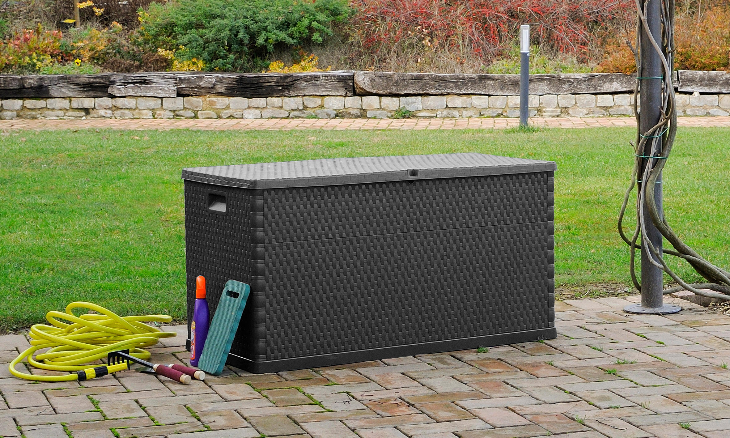 Coffre polypropylène anthracite 420L Rattan 420 litres TOOMAX - 6