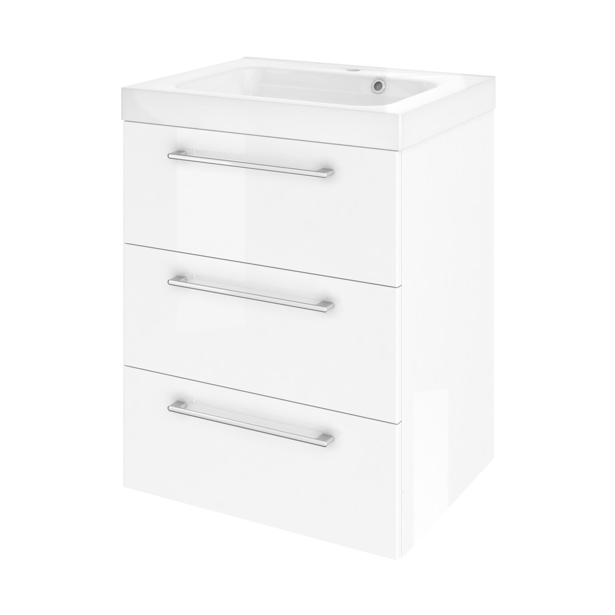Meuble de salle de bains, Remix l.60 x H.73 x P.46 cm, blanc, Remix - 7