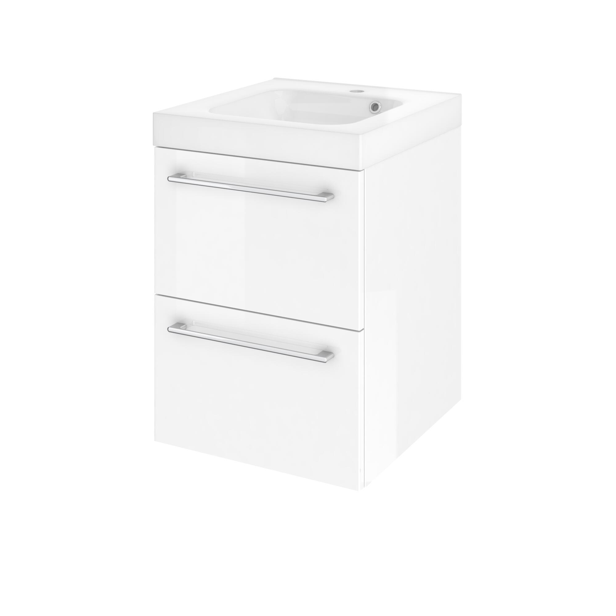 Meuble sous-vasque 2t l.45 x H.57.7 x P.46 cm blanc brill Remix - 2