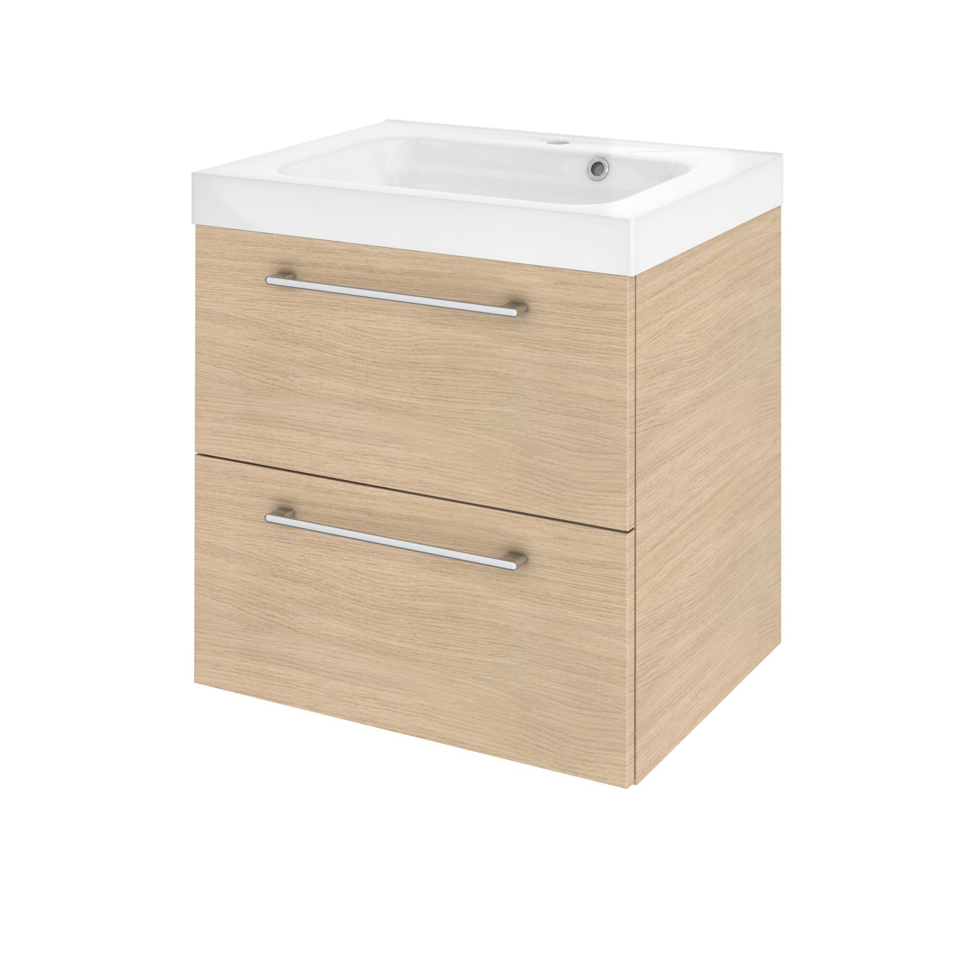 Meuble de salle de bains, Remix l.60 x H.58 x P.46 cm, chêne, Remix - 4