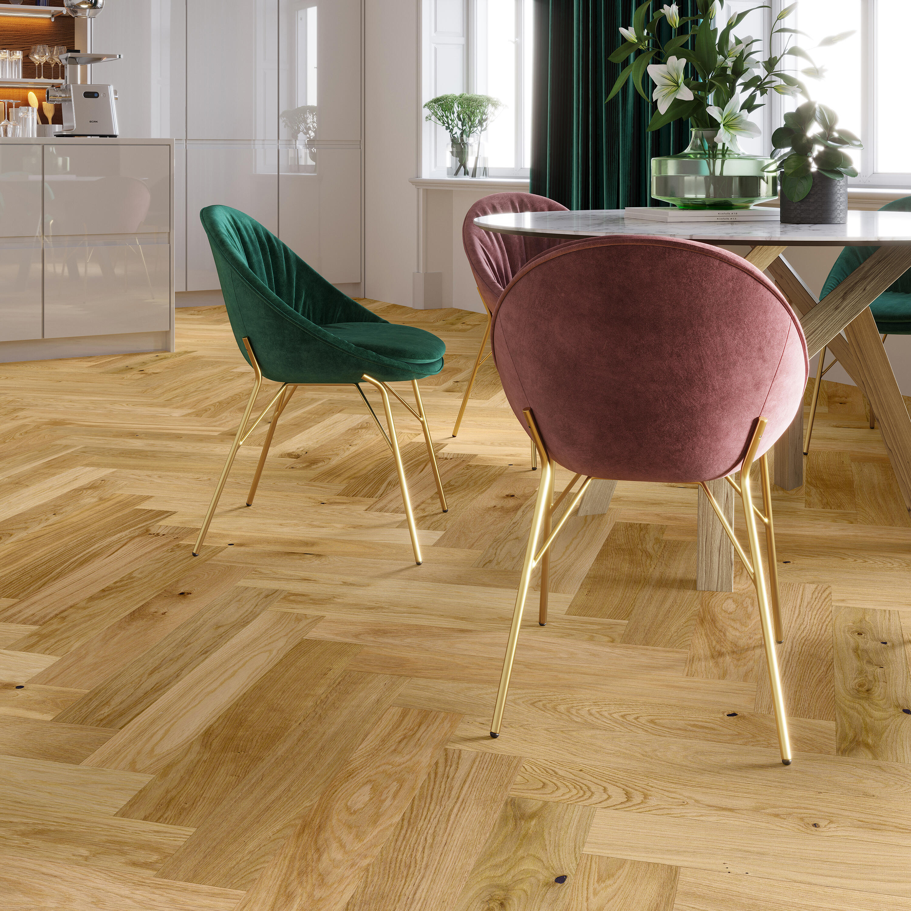Parquet multistrato Spina italiana M BARLINEK in rovere biondo vetrificato natura sp. 14/2.5 mm 0.65 m² - 4