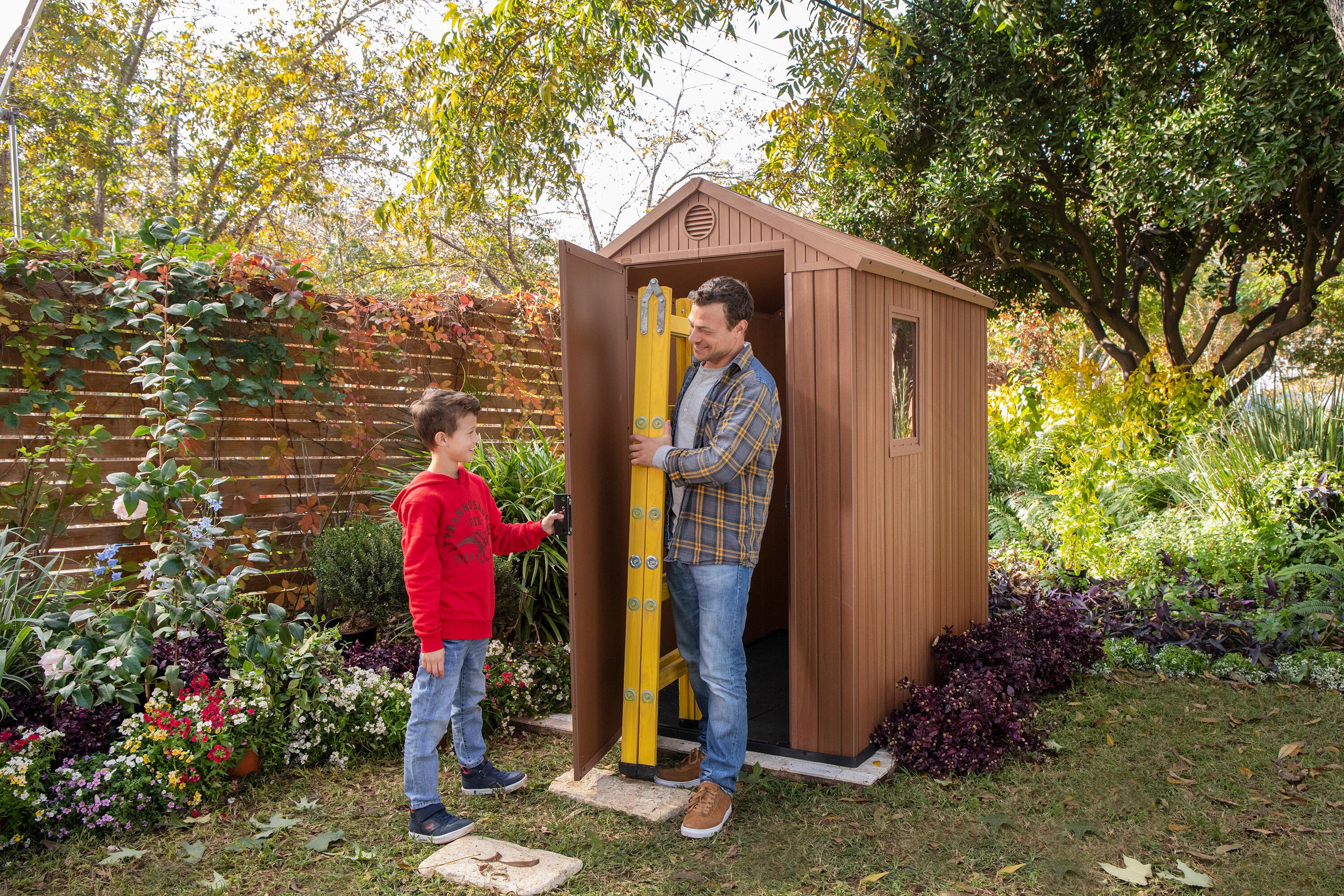 Casetta da giardino KETER Darwin in polipropilene legno con porta battente semplice, superficie interna 1.98 m² e spessore parete 16 mm, con pavimento - 6