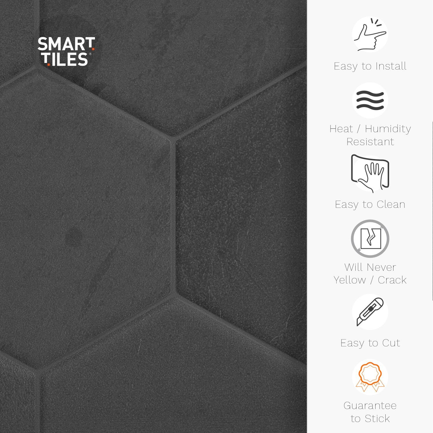 lot de 4 crédences adhésives Hexa walton, 24.38X29.22 cm - 8