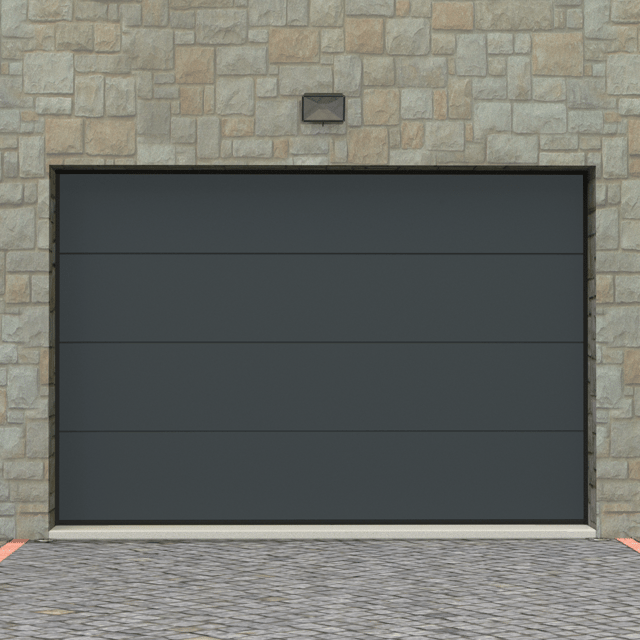Porte garage sectionnelle moto ESSENTIEL rainures L H.200 x l.300 gris anthraci