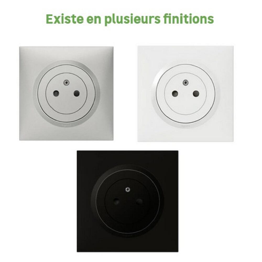 Lot de 10 prises affleurante avec terre Dooxie, LEGRAND, blanc - 2