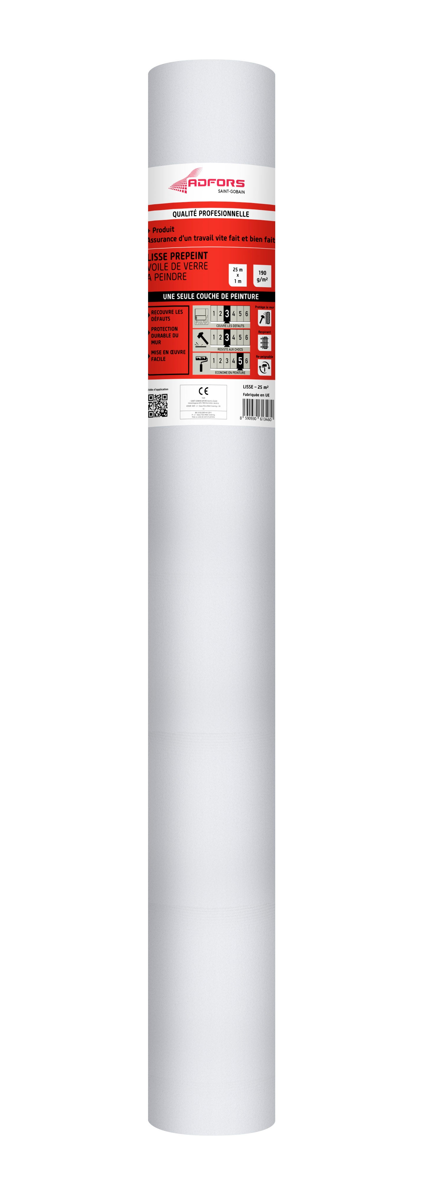 Toile de verre à peindre 190 g/m² Voile prépeint, prépeint, l.1 x L.25 m - 2