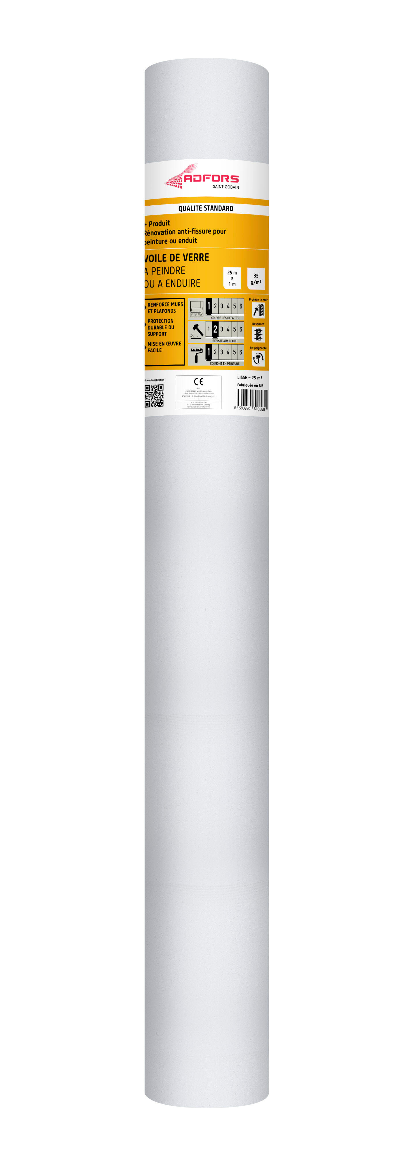 Toile de verre à peindre 35 g/m² Voile de verre, l.1 x L.25 m - 5
