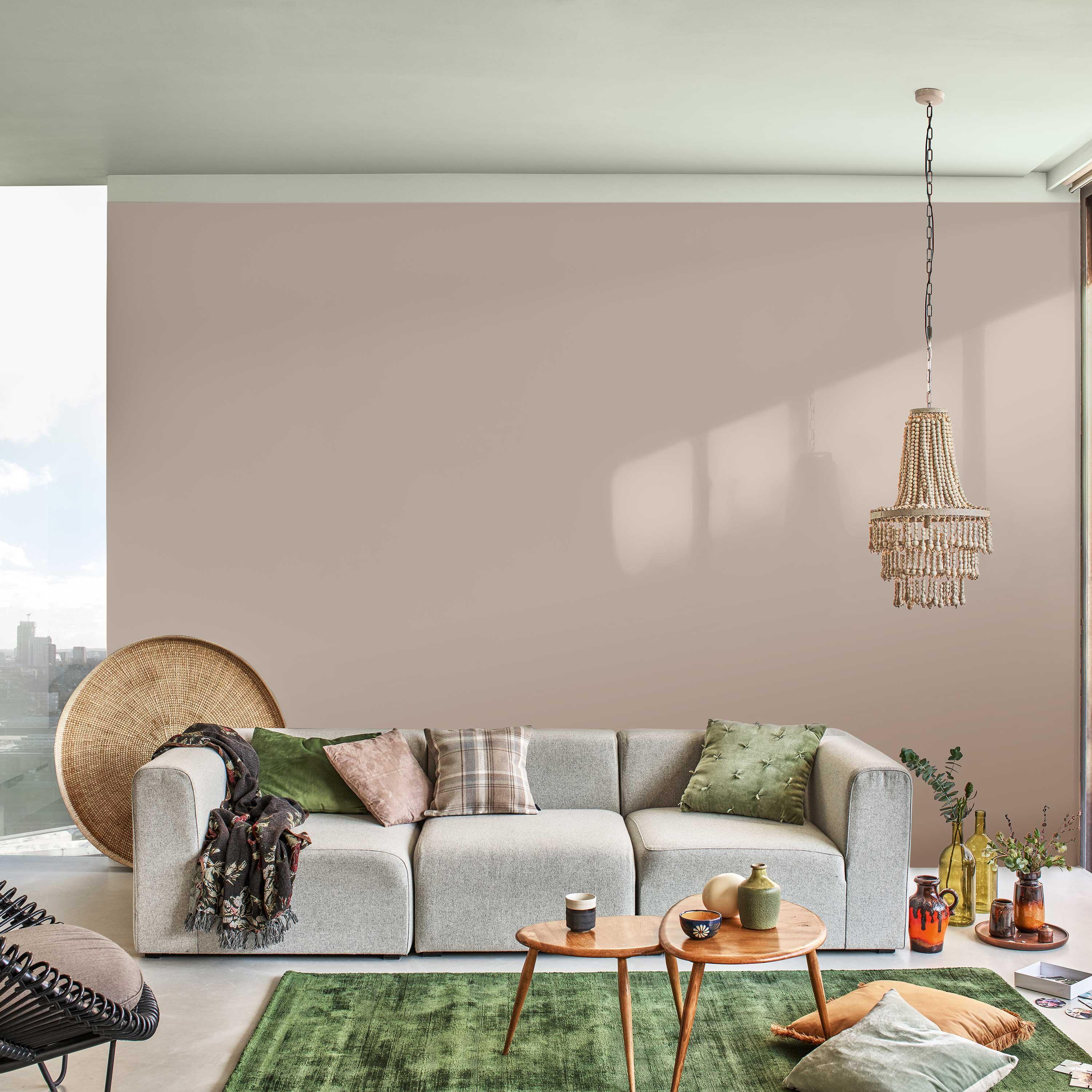 Peinture mur, boiserie lin intense satin DULUX VALENTINE Crème de couleur 2.5L - 5