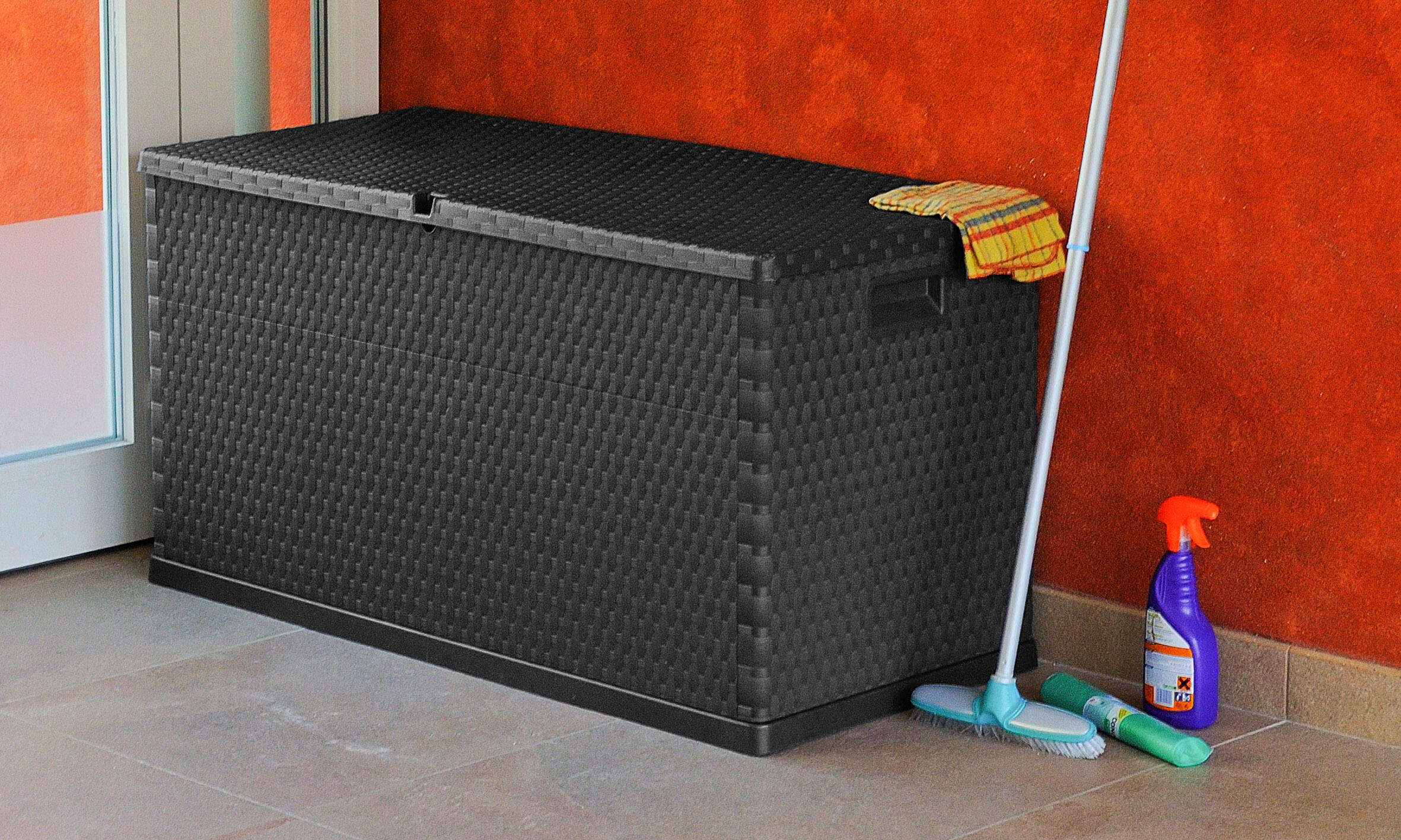 Coffre polypropylène anthracite 420L Rattan 420 litres TOOMAX - 5