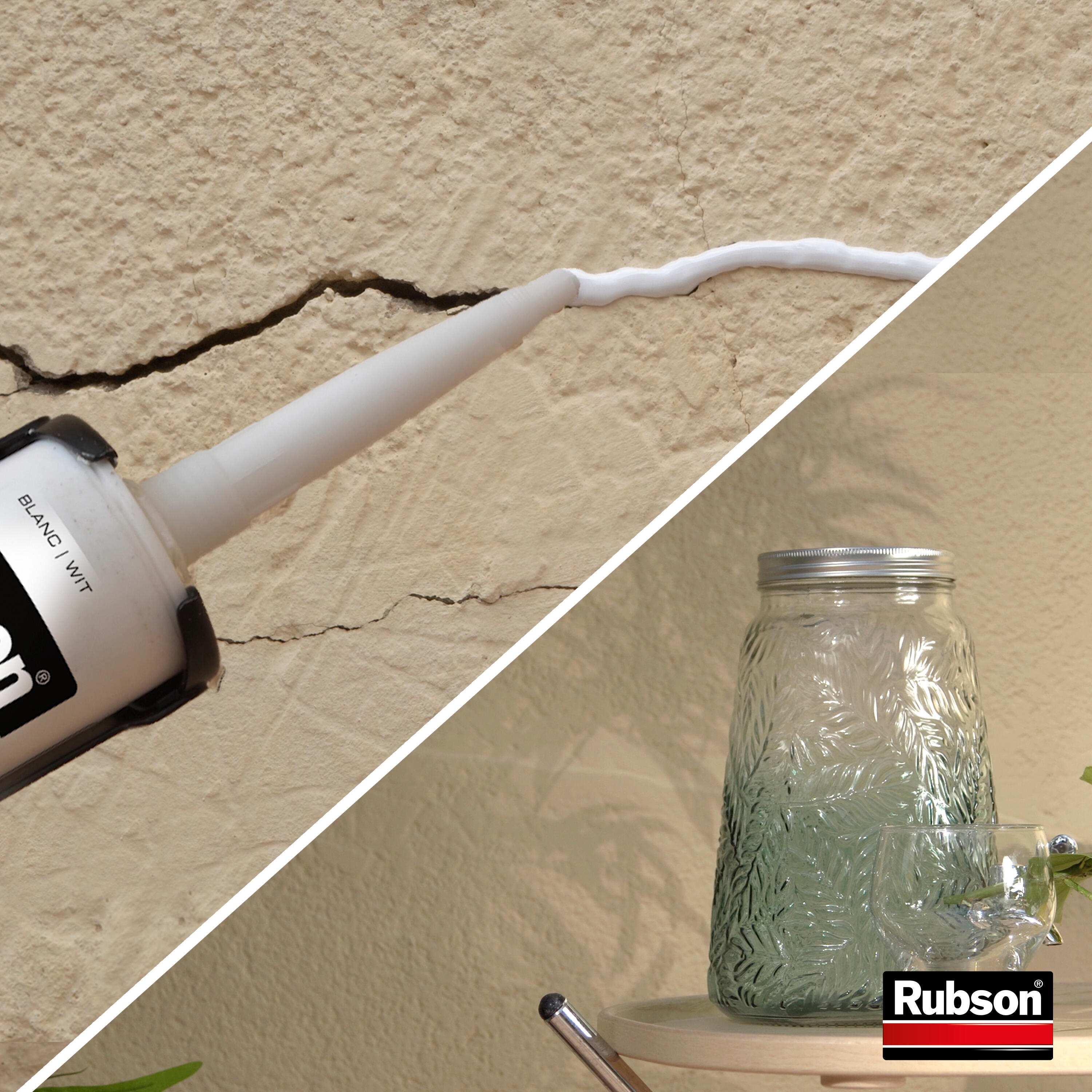 Mastic d'étanchéité Ft101 jointe et colle RUBSON blanc, 280 ml - 3