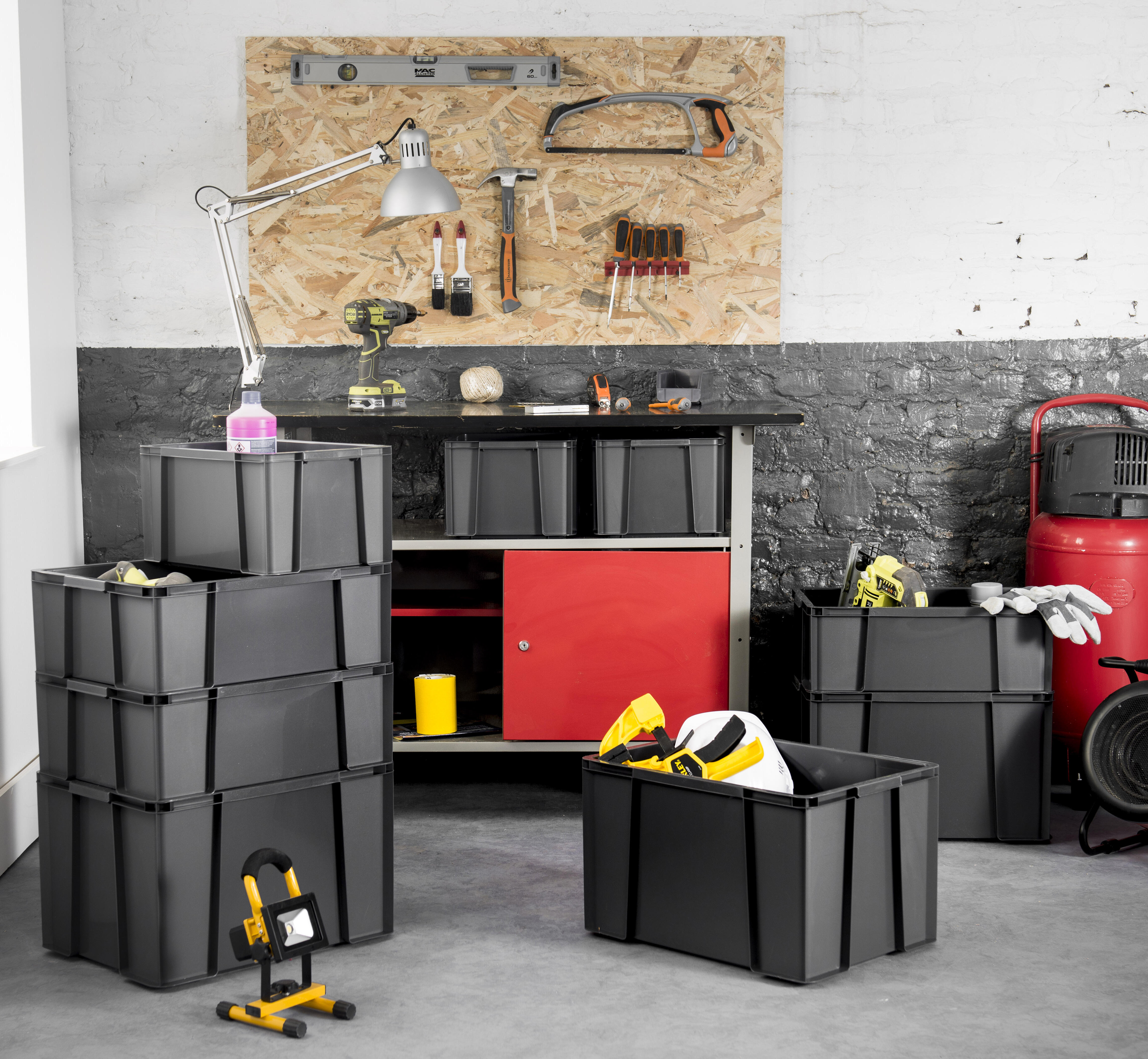 Bac de manutention recyclé Masterbox SUNDIS 45L, l.50 x P.38.5 x H.30.5 cm - 6