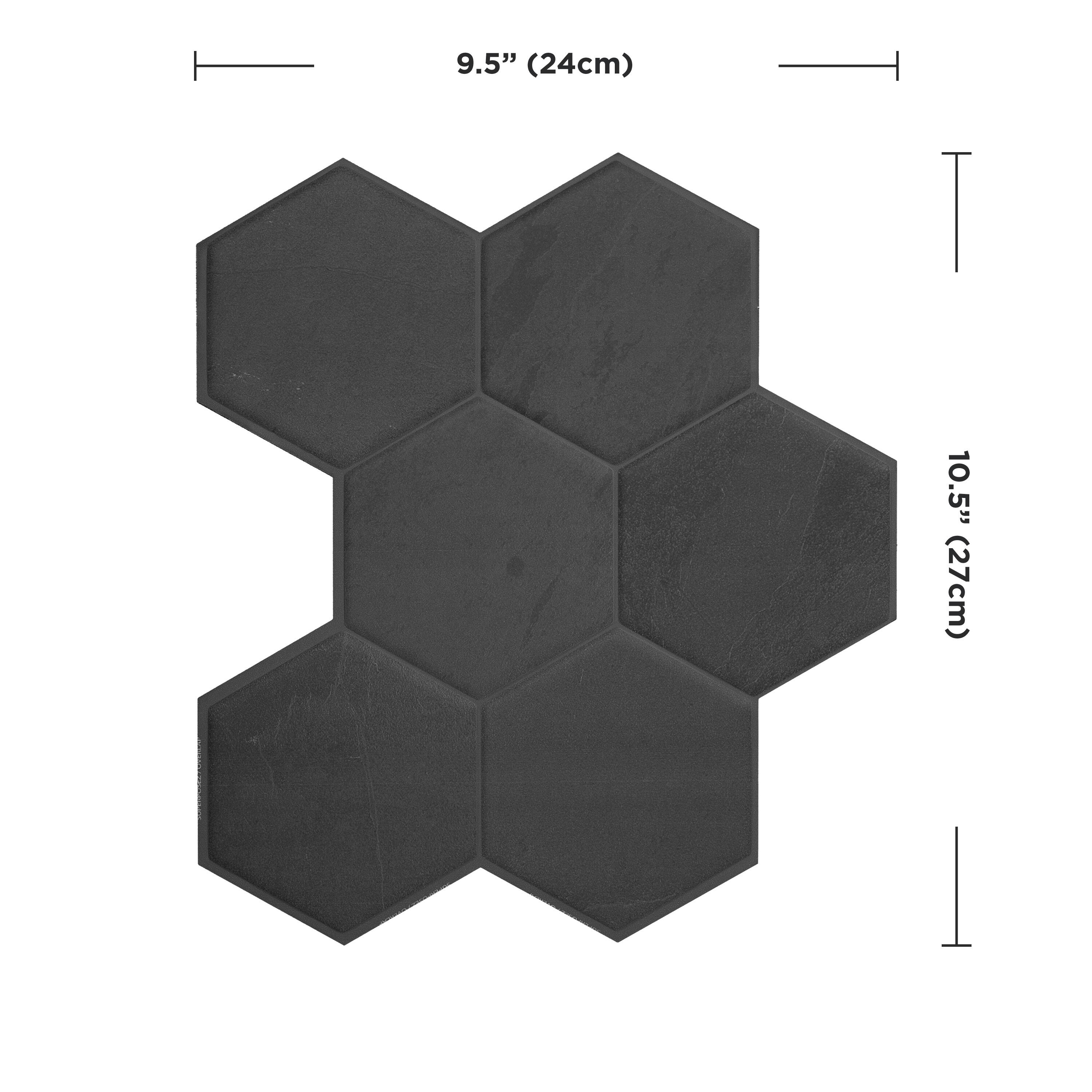 lot de 4 crédences adhésives Hexa walton, 24.38X29.22 cm - 6