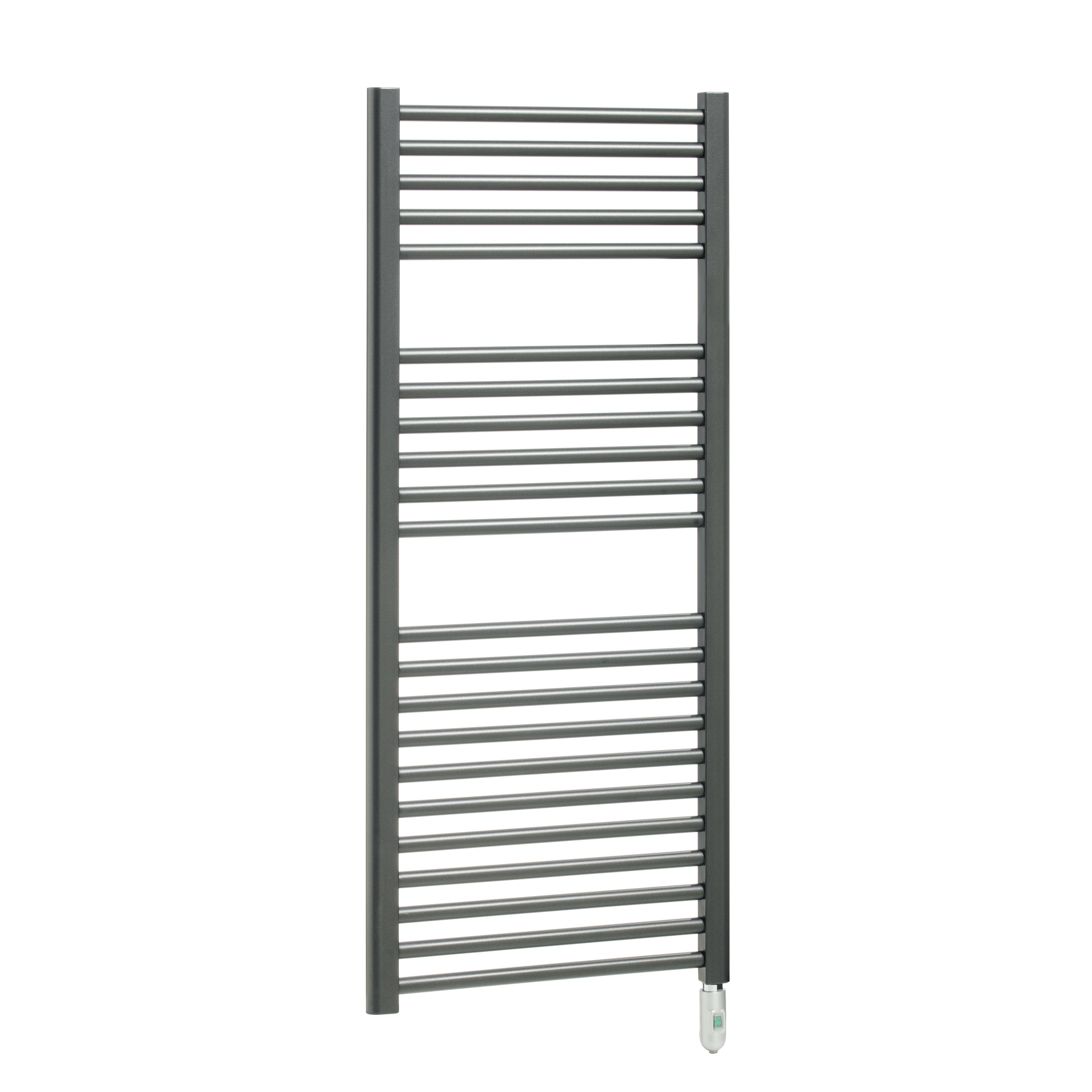 Scaldasalviette Elettrico Da 100W — Con Timer, Regolazione Temperatura, Opzione A Parete O A Pavimento, Alluminio Argento
