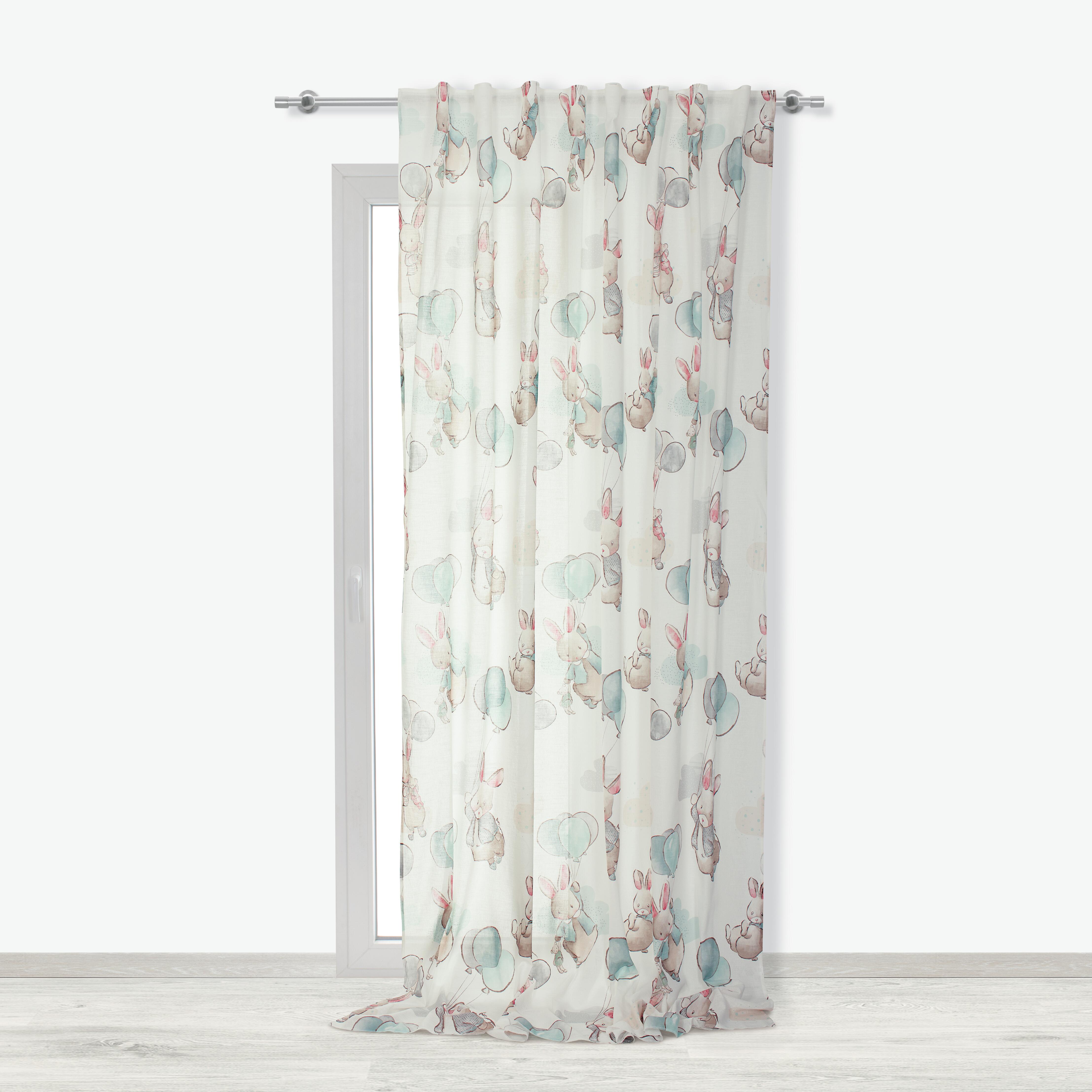 Tenda Coniglietto multicolore, fettuccia e passanti nascosti 200x270 cm INSPIRE - 2