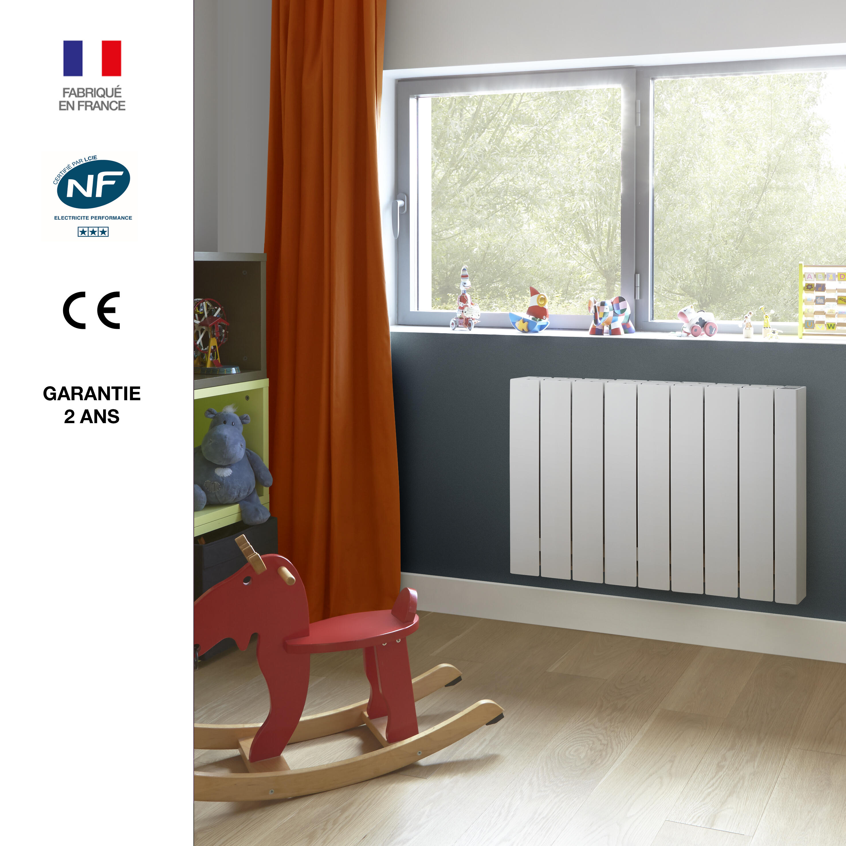 Radiateur électrique connecté à inertie fluide 1500W ACOVA Alcantara horizontal - 12