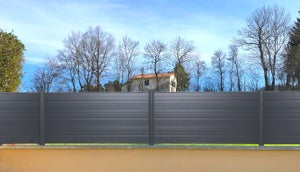 kit Clôture P-mex plane gris anthracite, H.90 x l.150 cm