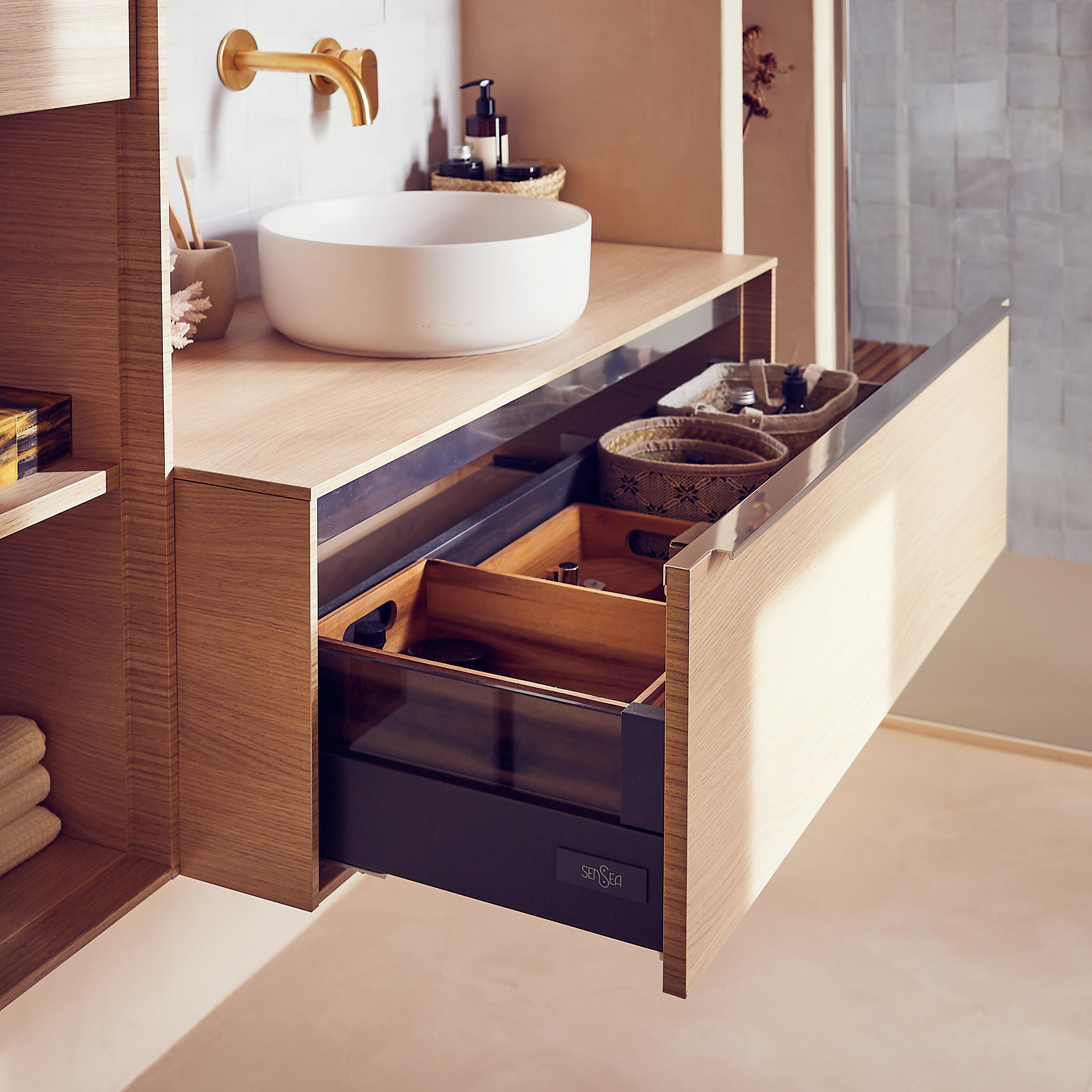 Lavabo da appoggio SENSEA tondo in ceramica bianco opaco piletta non inclusa - 12