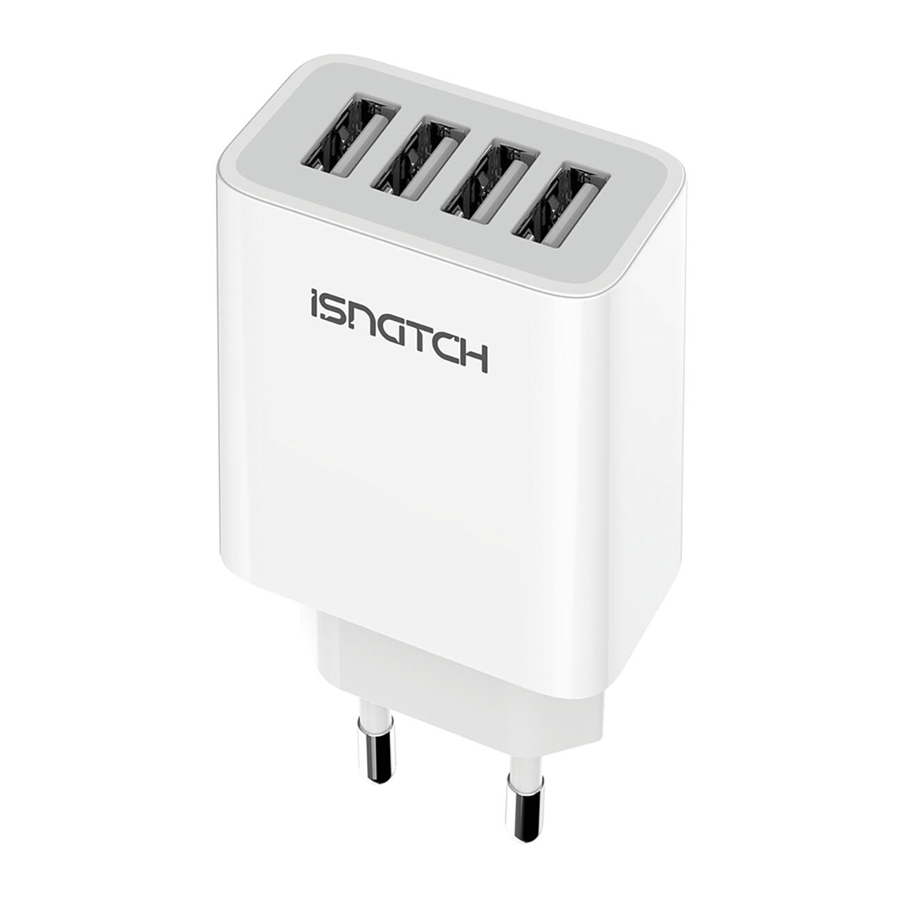 Caricatore USB presa 10 A ISNATCH 4 porte Smart Home bianco - 4