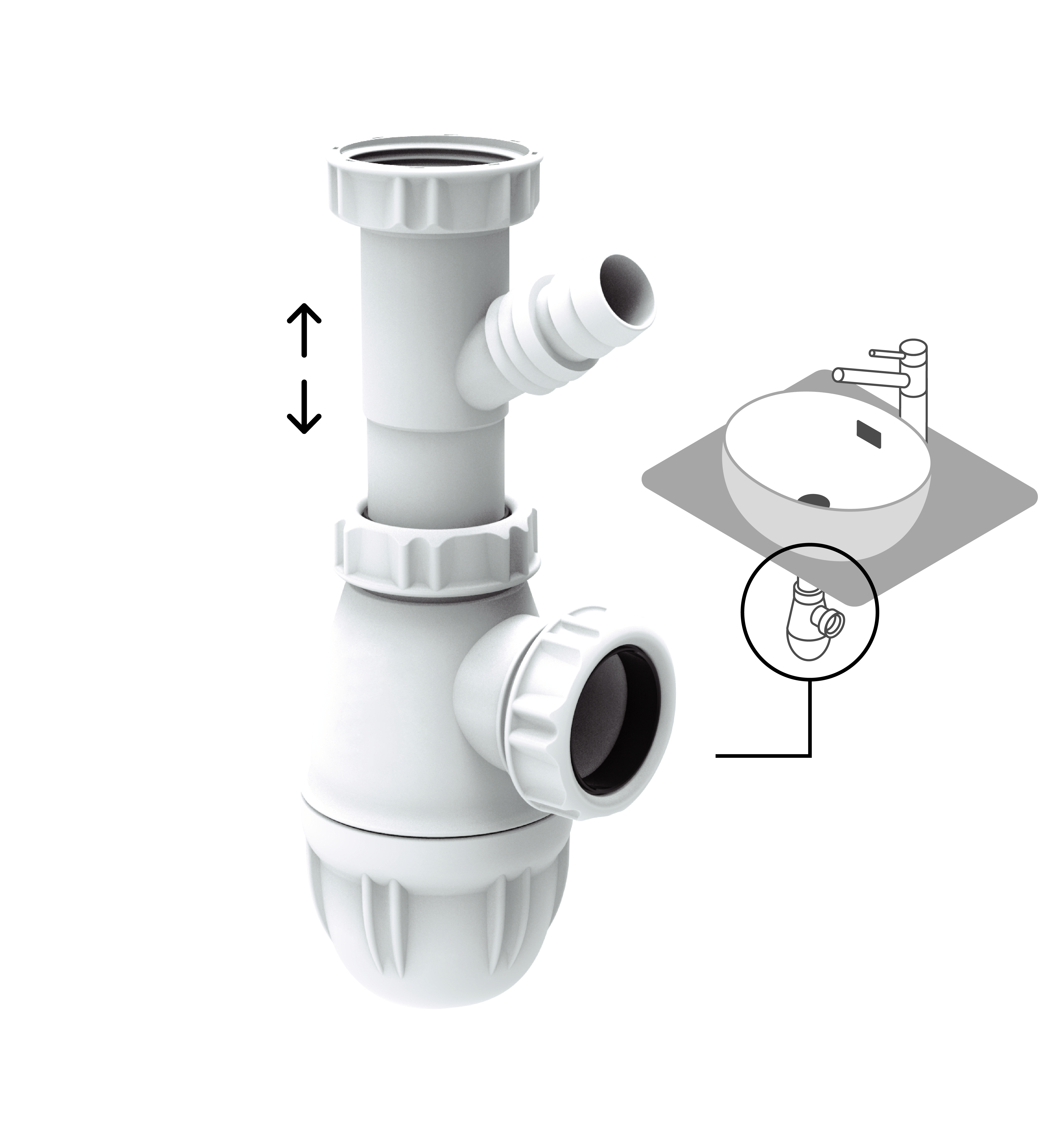Siphon avec prise machine à laver EQUATION, Diam.32 mm NF Leroy Merlin