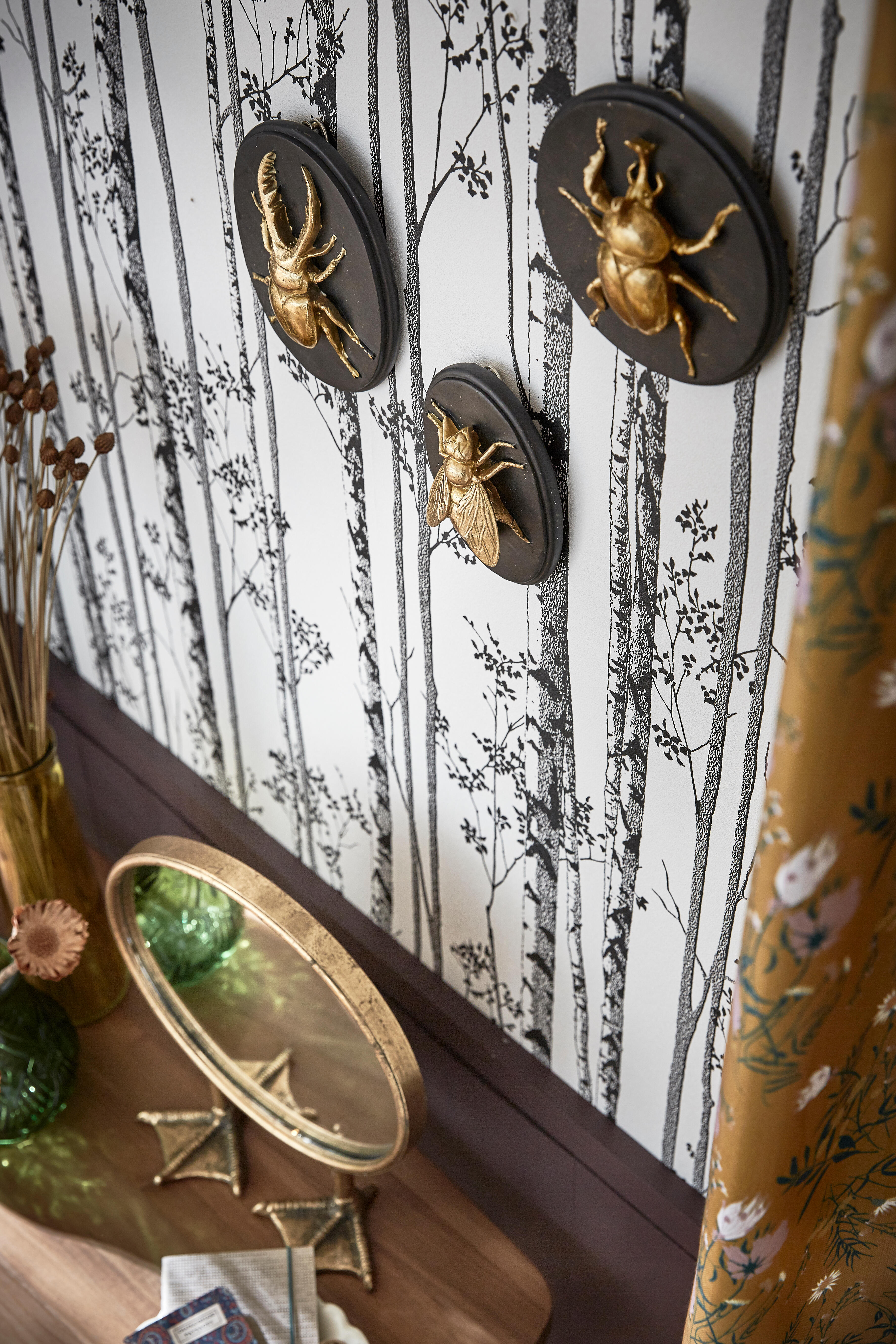 Papier peint intissé Bouleaux noir et blanc - 6