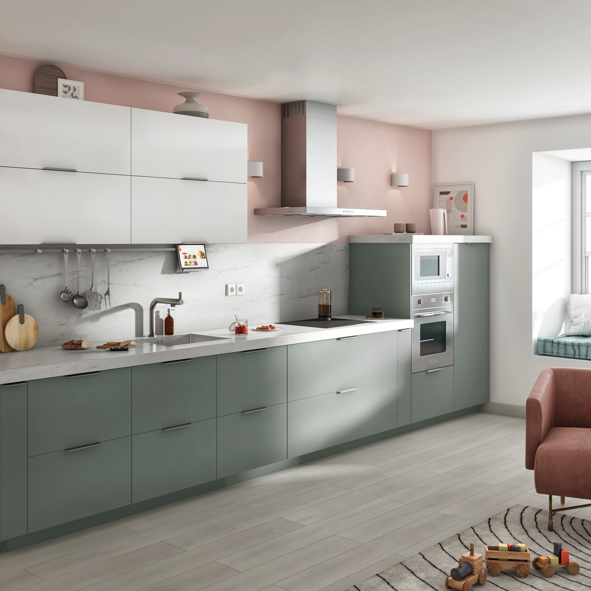 Porta de cozinha Delinia Viena 60X48 cm verde mate - 3