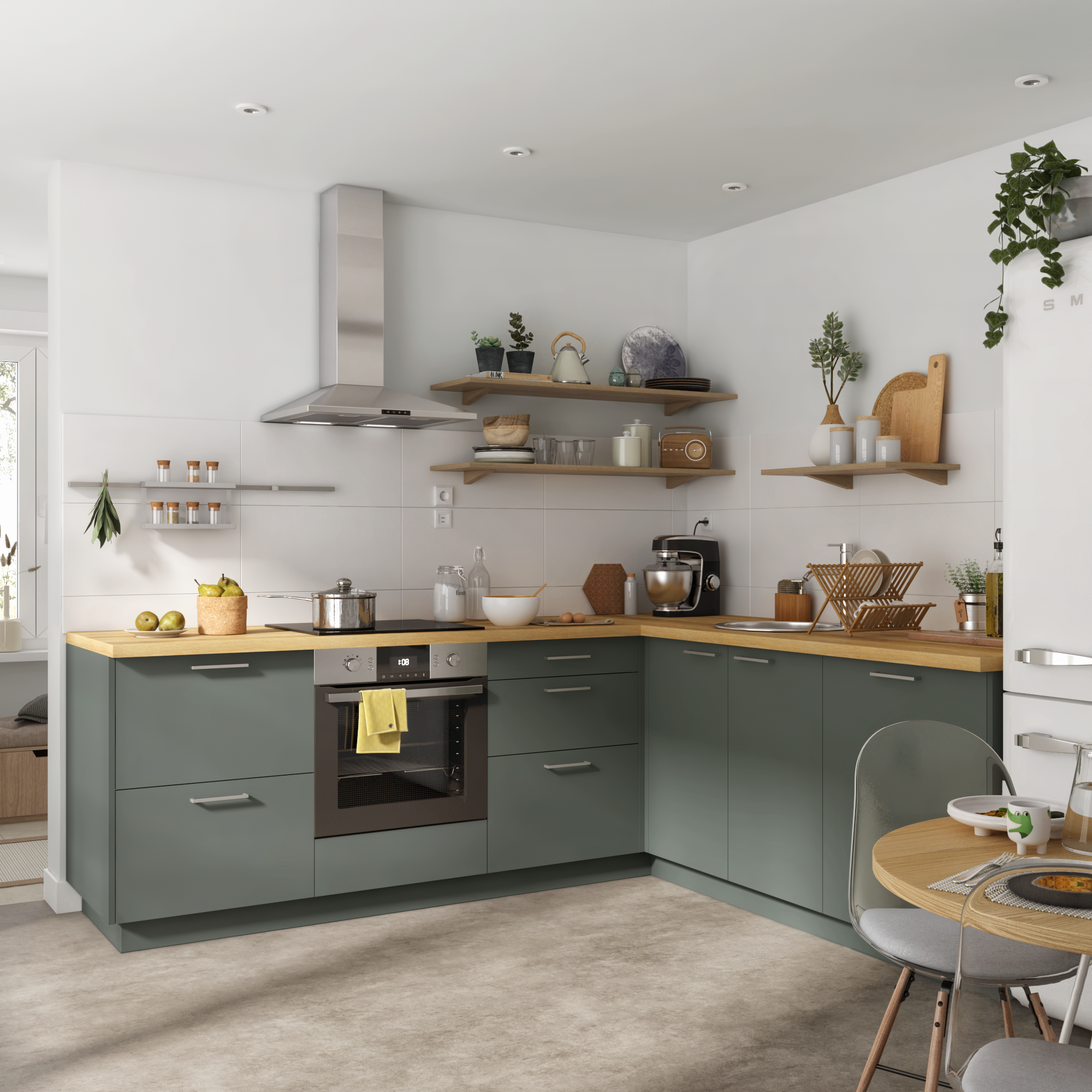 Porta de cozinha Delinia Viena 60X48 cm verde mate - 10