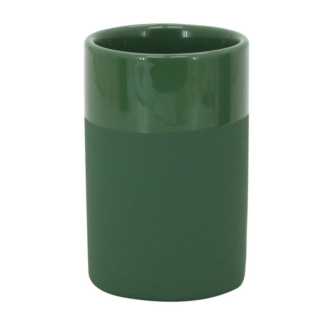 Porta spazzolini Olivia in ceramica verde AQUASANIT