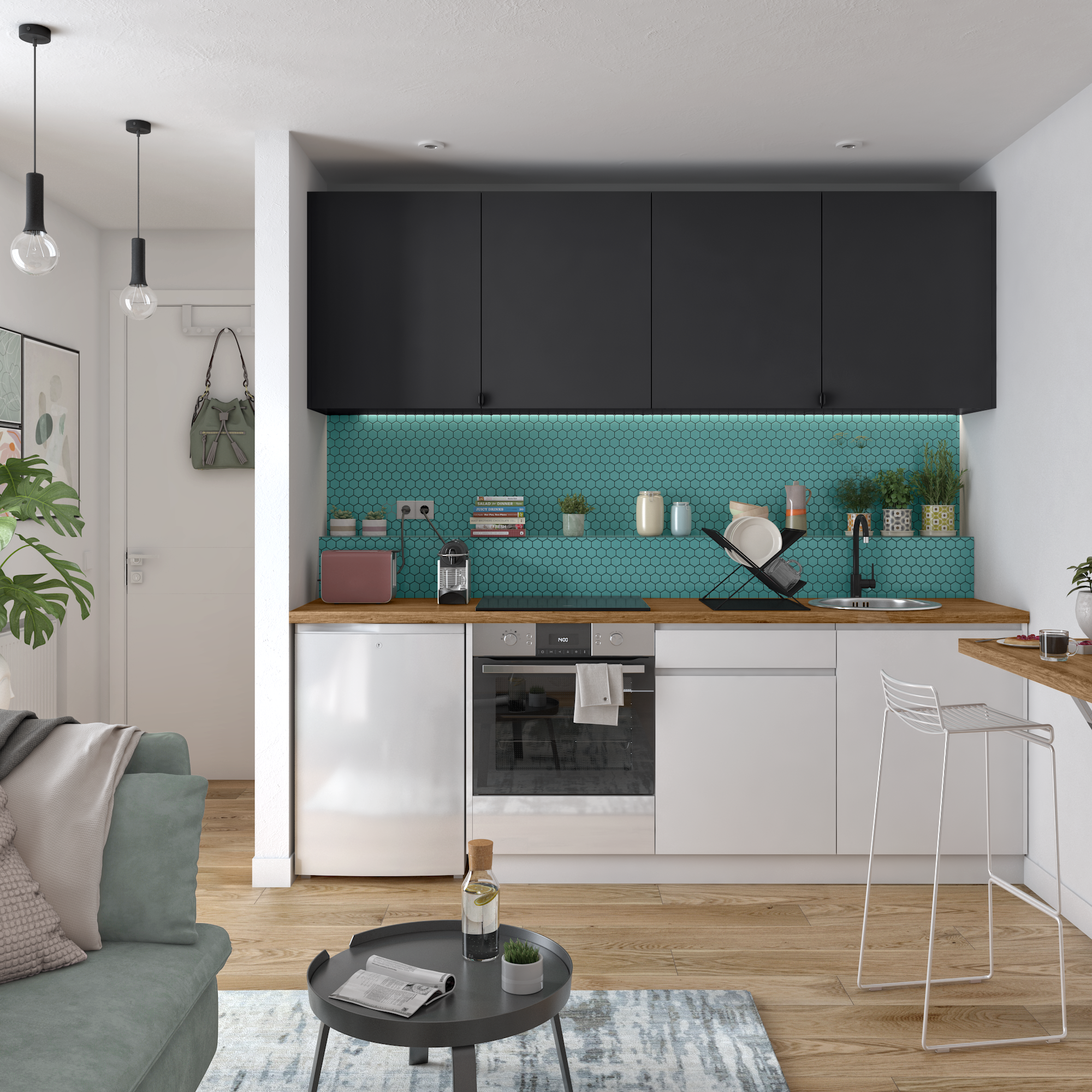 Pannello per isola cucina DELINIA ID Tokyo L 183.6 x  H 76.8 cm bianco opaco - 7