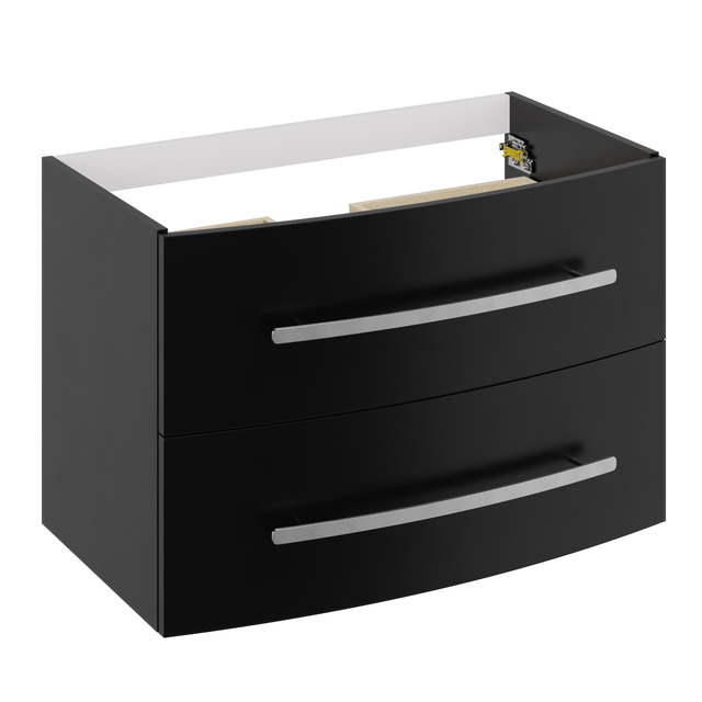 Meuble sous-vasque 2t l.80 x H.53.7 x P.47.5 cm noir mat Perla